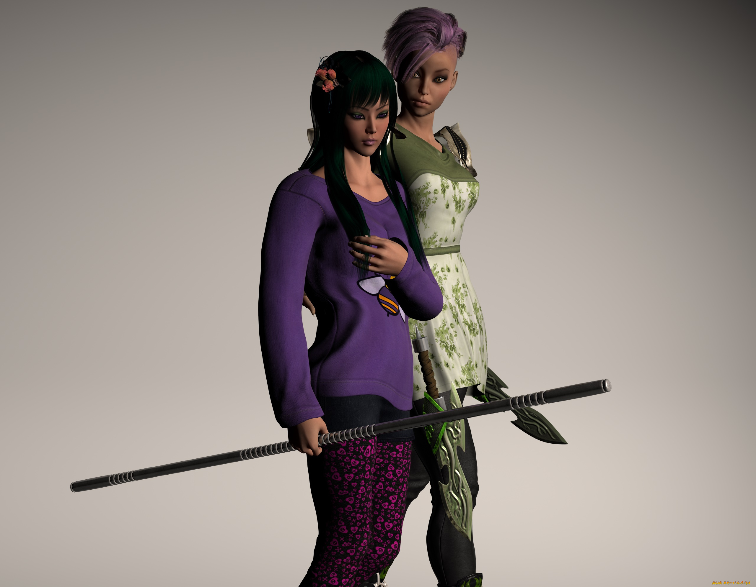 3д, графика, люди, , people, фон, взгляд, девушки