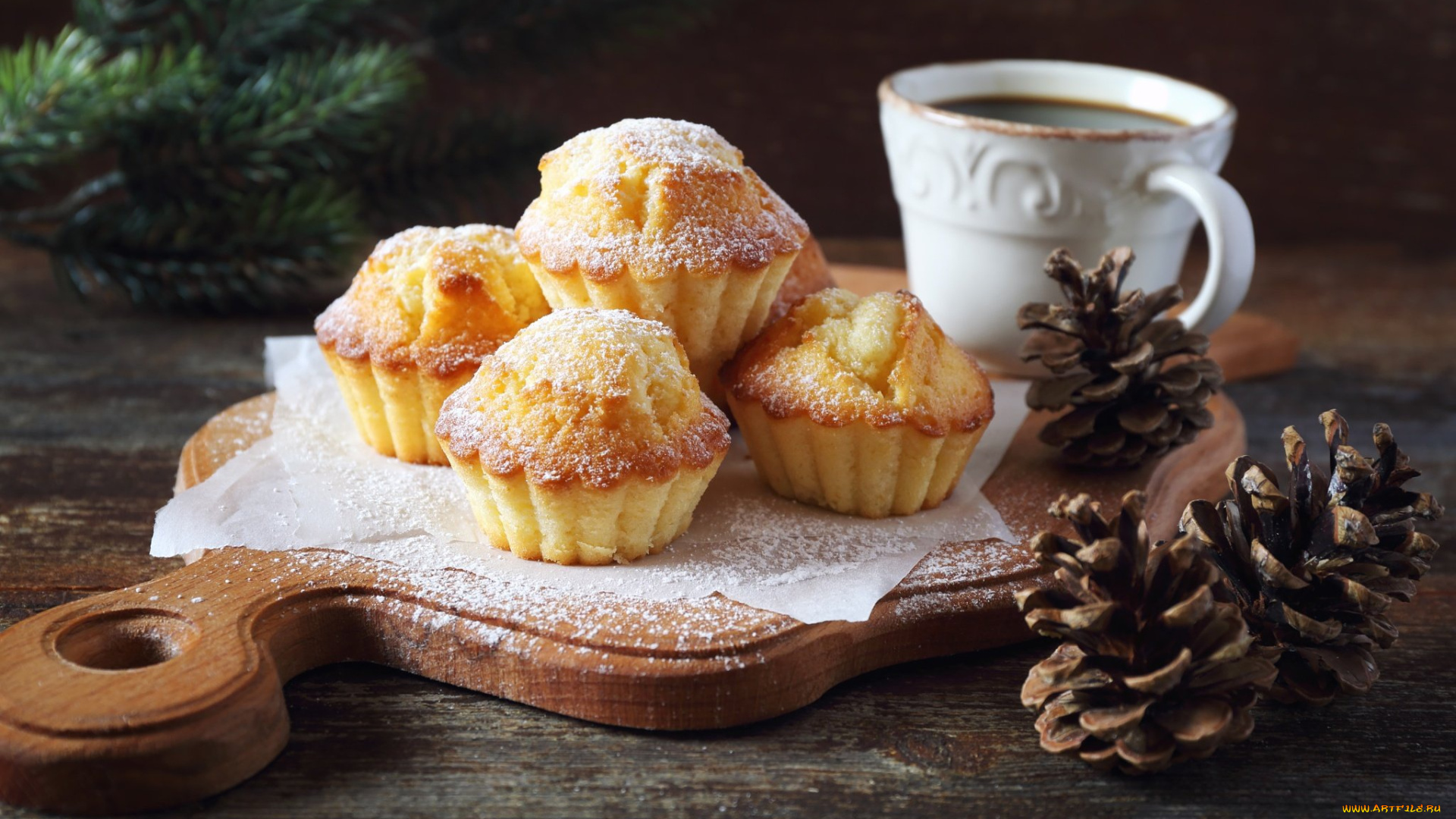 еда, пирожные, , кексы, , печенье, ёлка, шишки, кексы, рождество, пудра, ель, доски, новый, год, выпечка, чашка, праздник, ветки