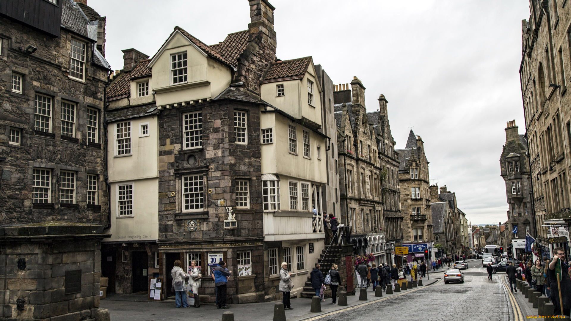 города, эдинбург, , шотландия, пешеходы, дома, улица