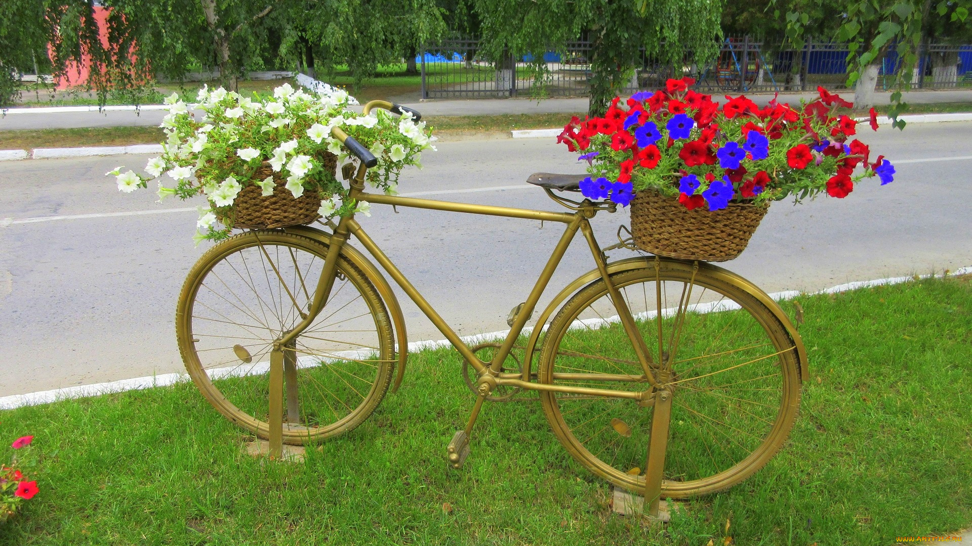 разное, садовые, и, парковые, скульптуры, велосипед