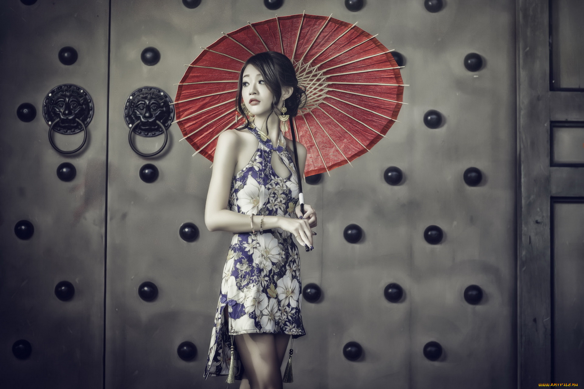 девушки, -unsort, , азиатки, девушка, зонт, азиатка