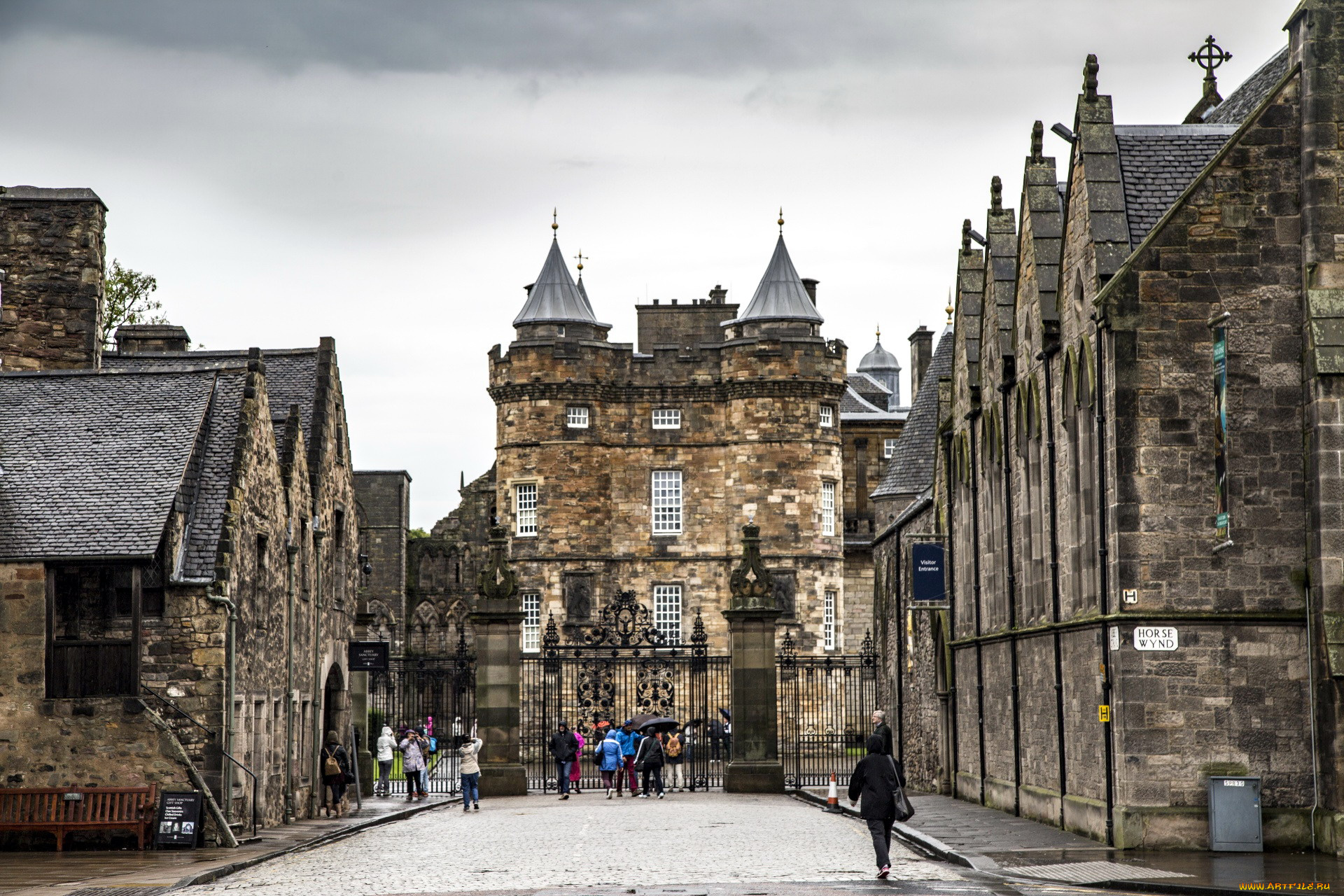 города, эдинбург, , шотландия, туристы, ворота, замок