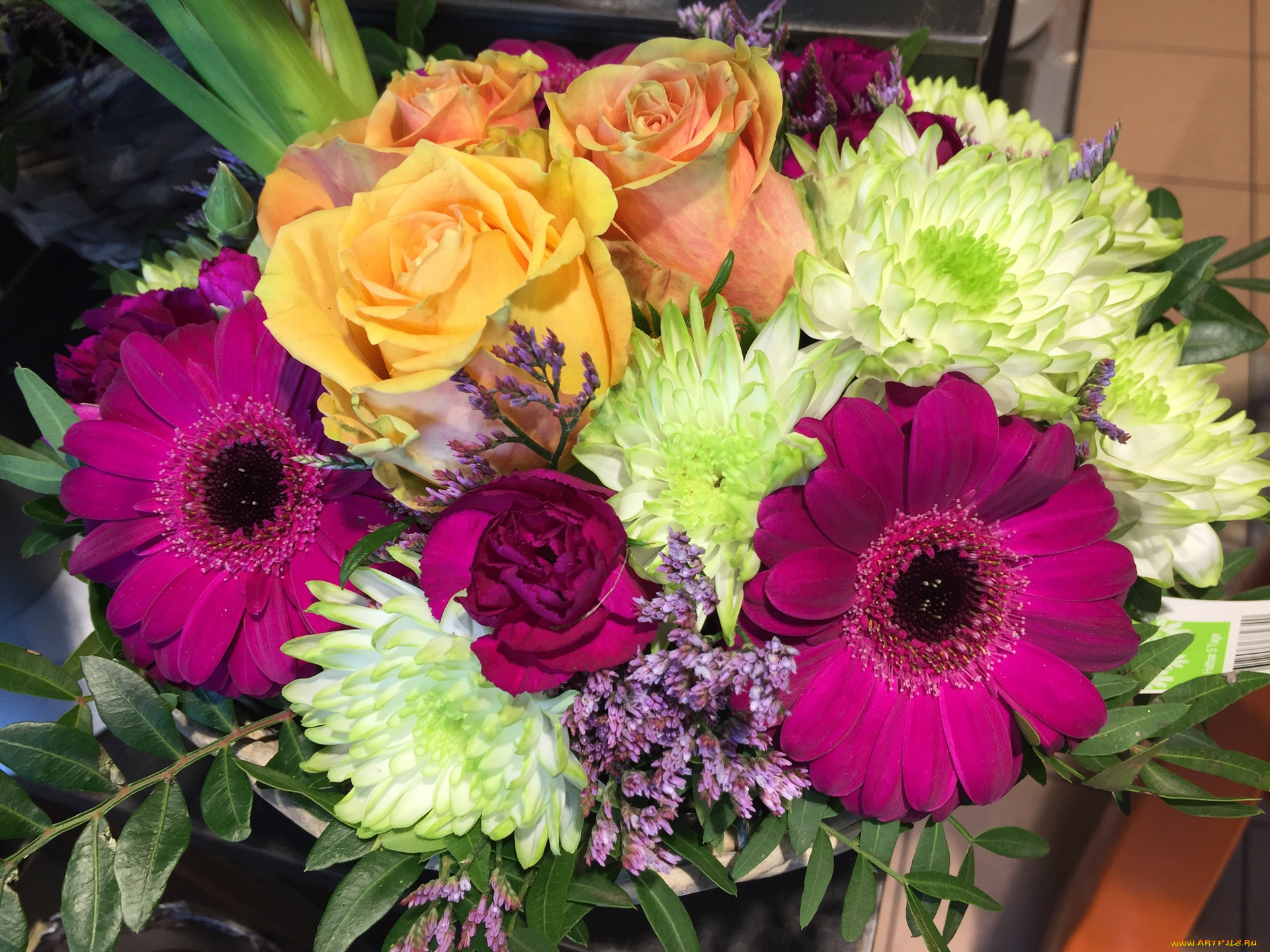 цветы, букеты, , композиции, разноцветные