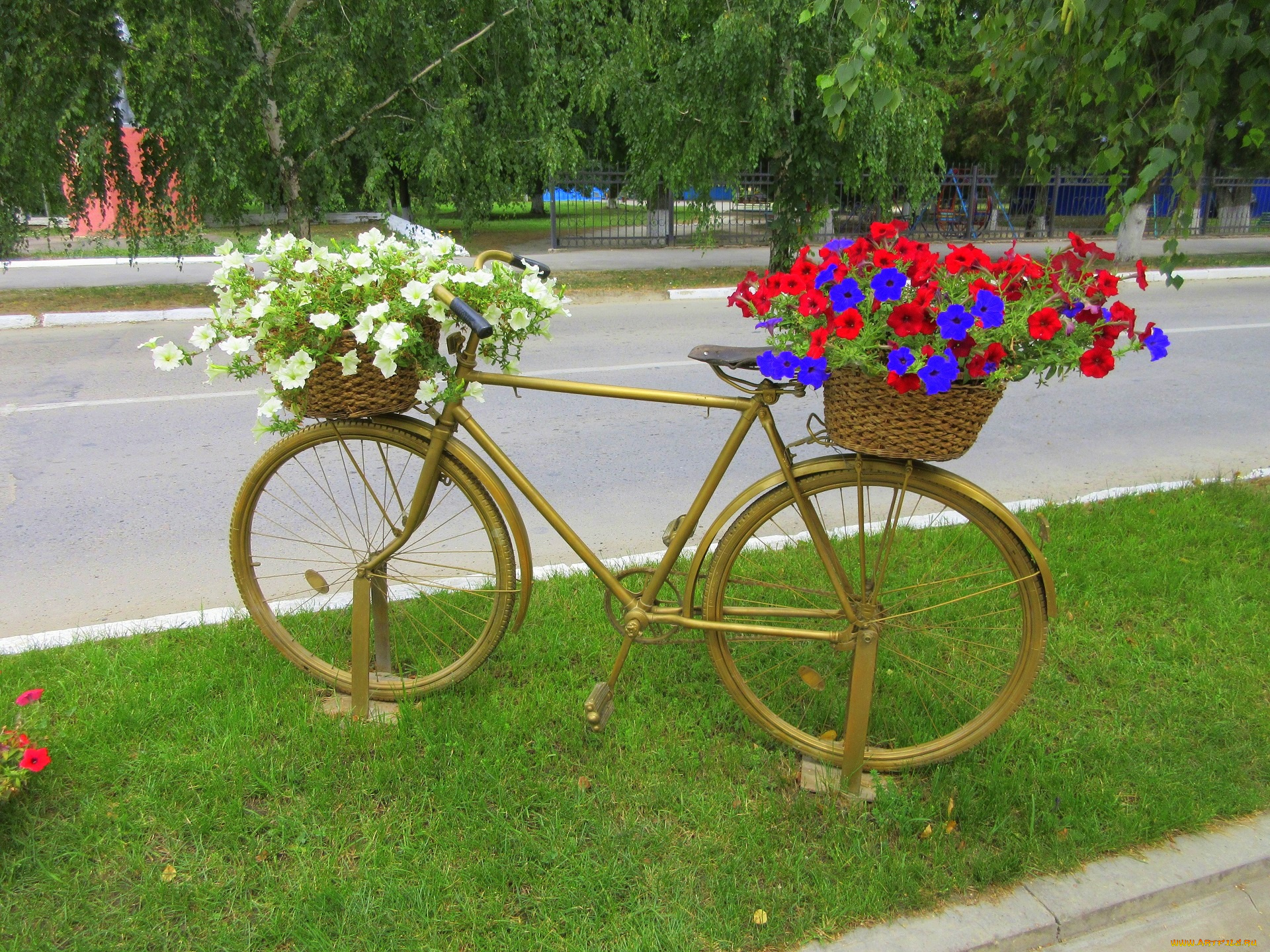 разное, садовые, и, парковые, скульптуры, велосипед