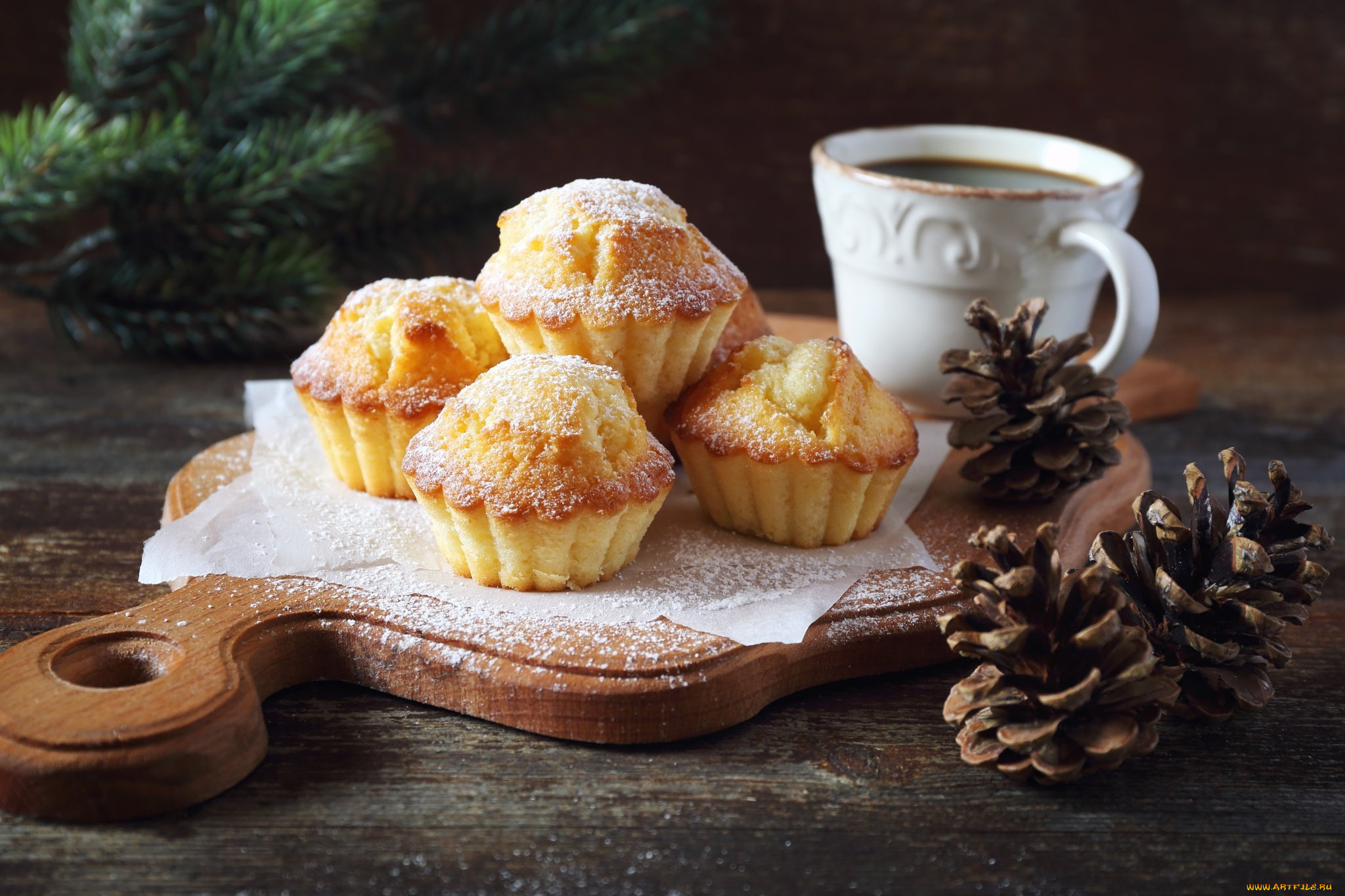 еда, пирожные, , кексы, , печенье, ёлка, шишки, кексы, рождество, пудра, ель, доски, новый, год, выпечка, чашка, праздник, ветки