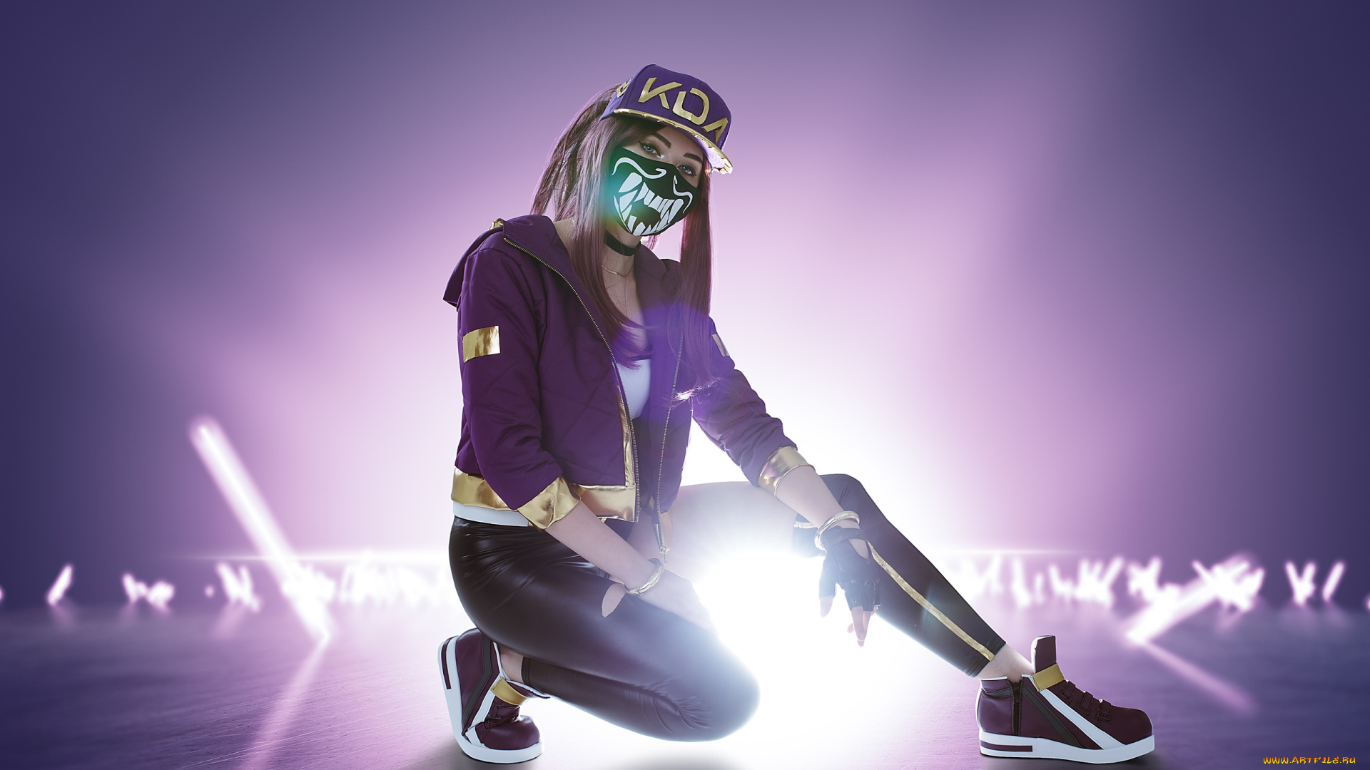 девушки, -, креатив, , косплей, kda, костюм, свет, кепка, alexandra, railey