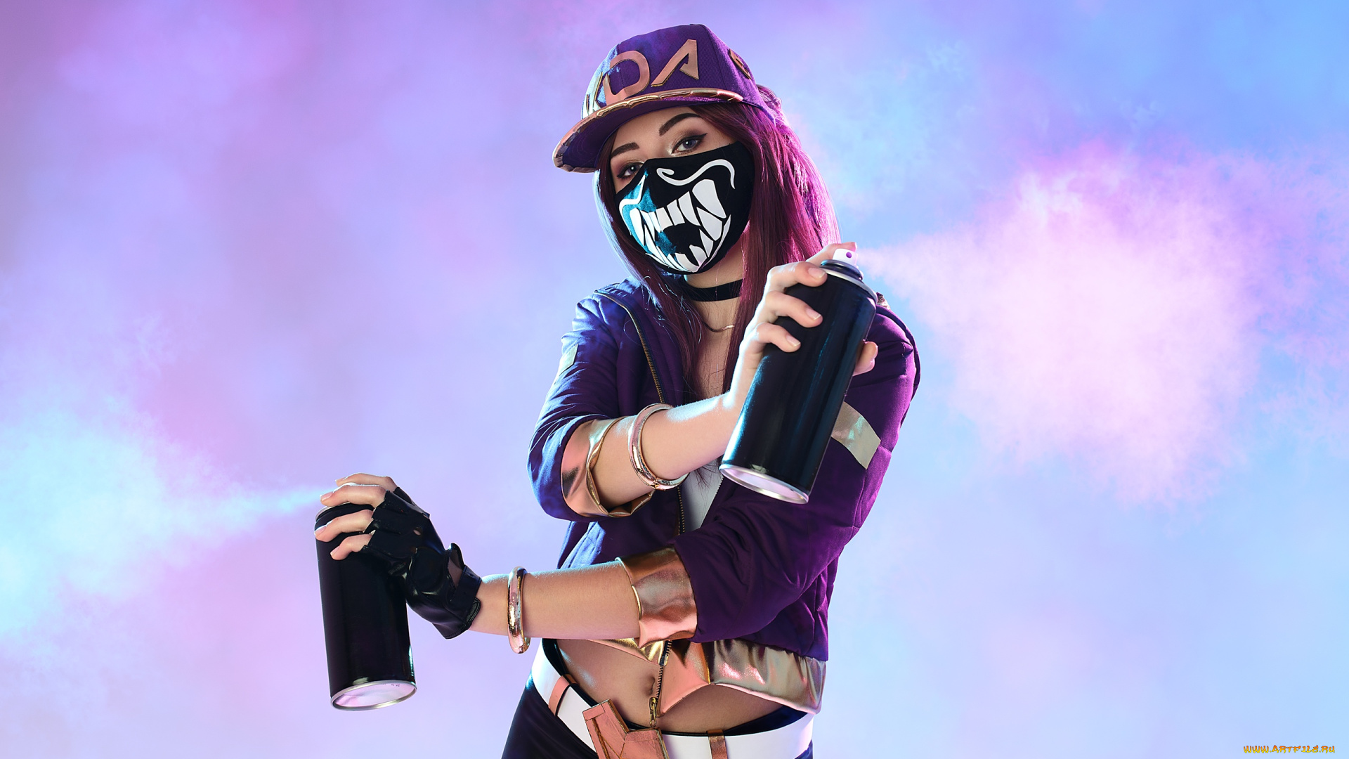 девушки, александра, капралова, , alexandra, railey, kda, костюм, свет, кепка, баллончики, alexandra, railey