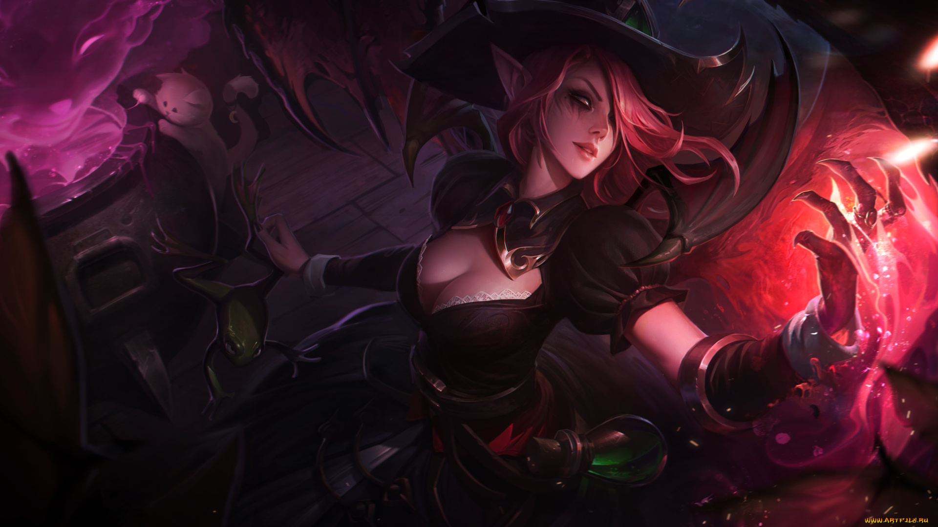 видео, игры, league, of, legends, morgana, feiticeira