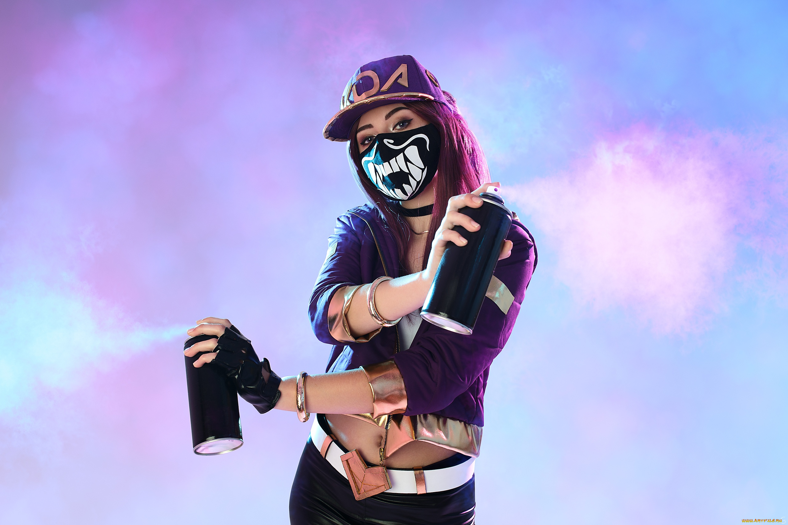 девушки, александра, капралова, , alexandra, railey, kda, костюм, свет, кепка, баллончики, alexandra, railey