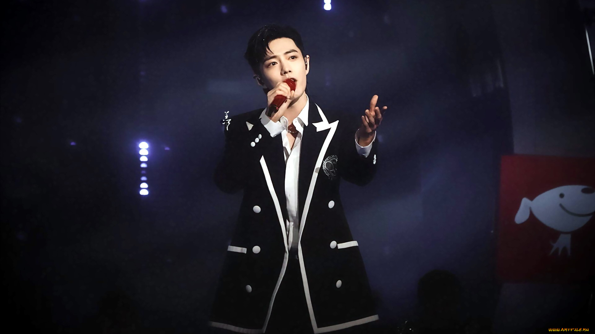 мужчины, xiao, zhan, актер, певец, пиджак, микрофон