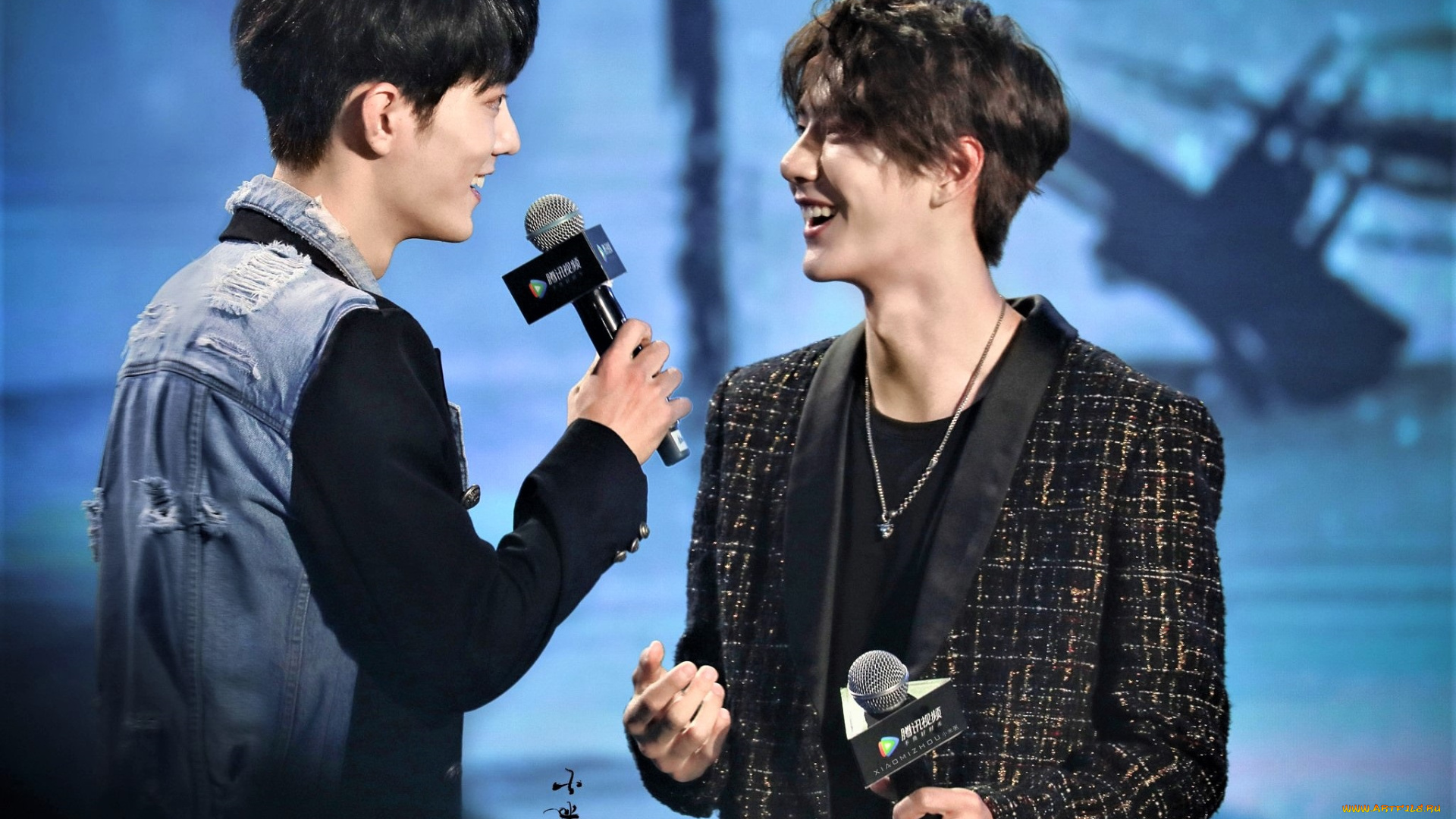 разное, знаменитости, ван, ибо, сяо, чжань, микрофоны, сцена