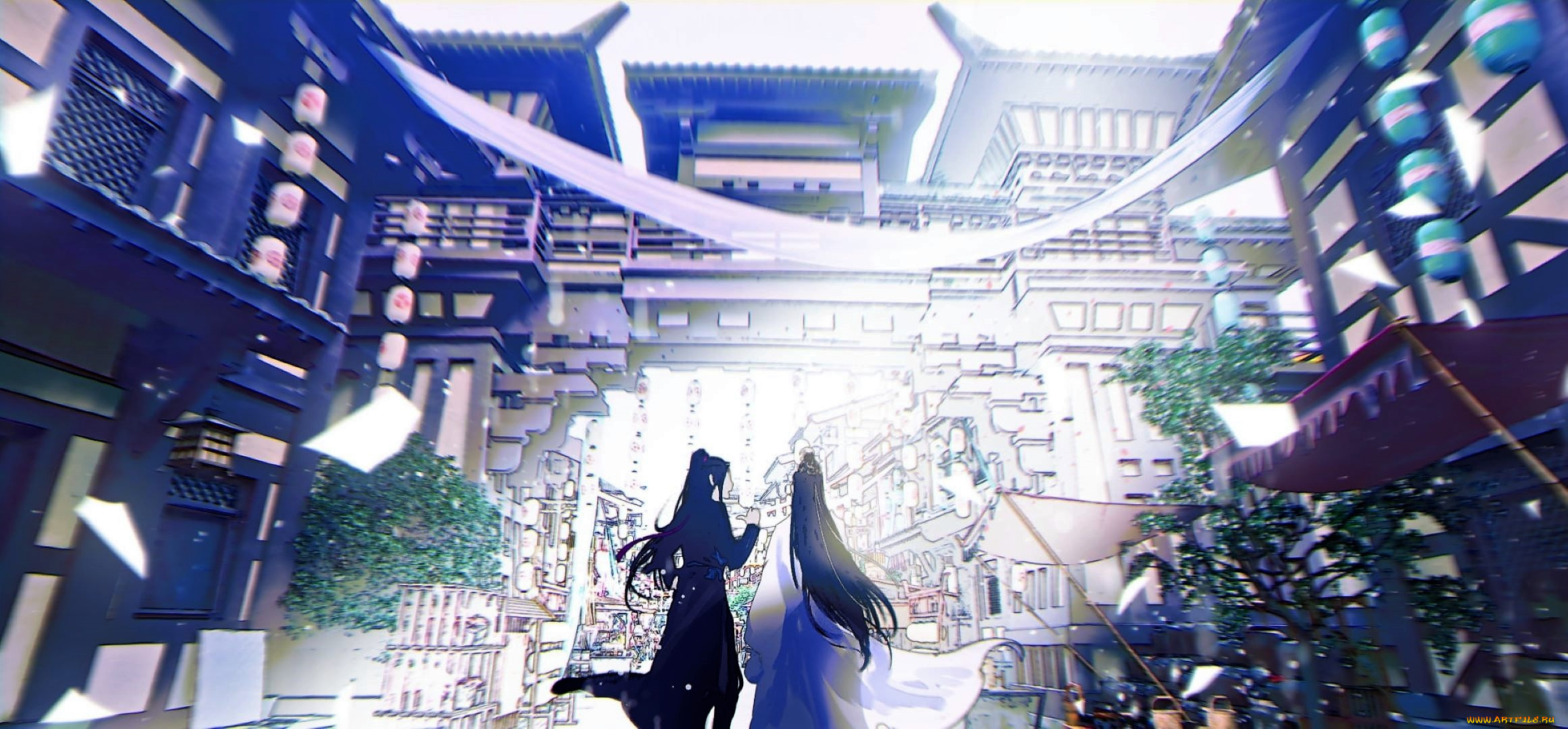 аниме, mo, dao, zu, shi, вэй, усянь, лань, ванцзы, улица, город