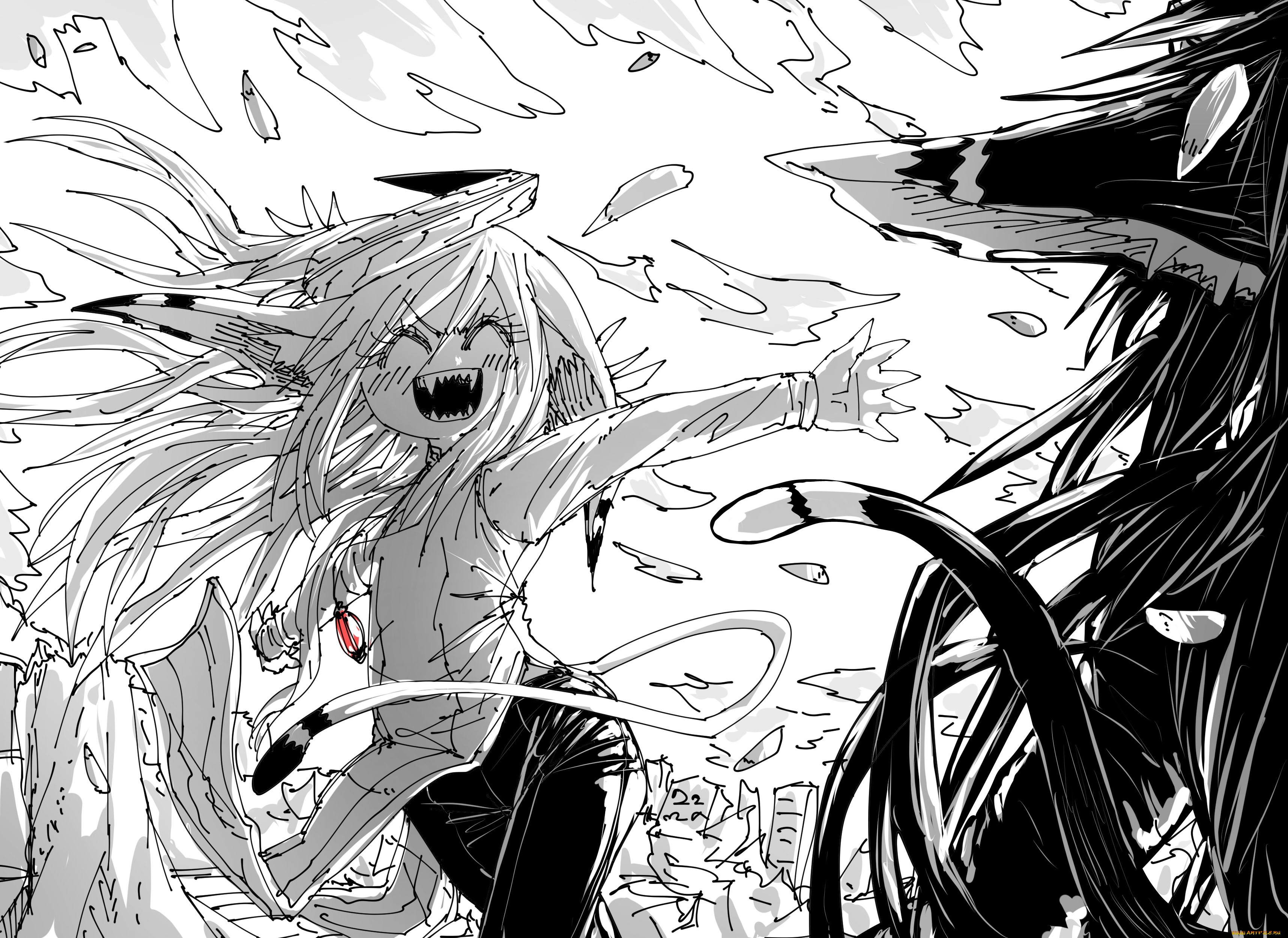 аниме, животные, , существа, девушка