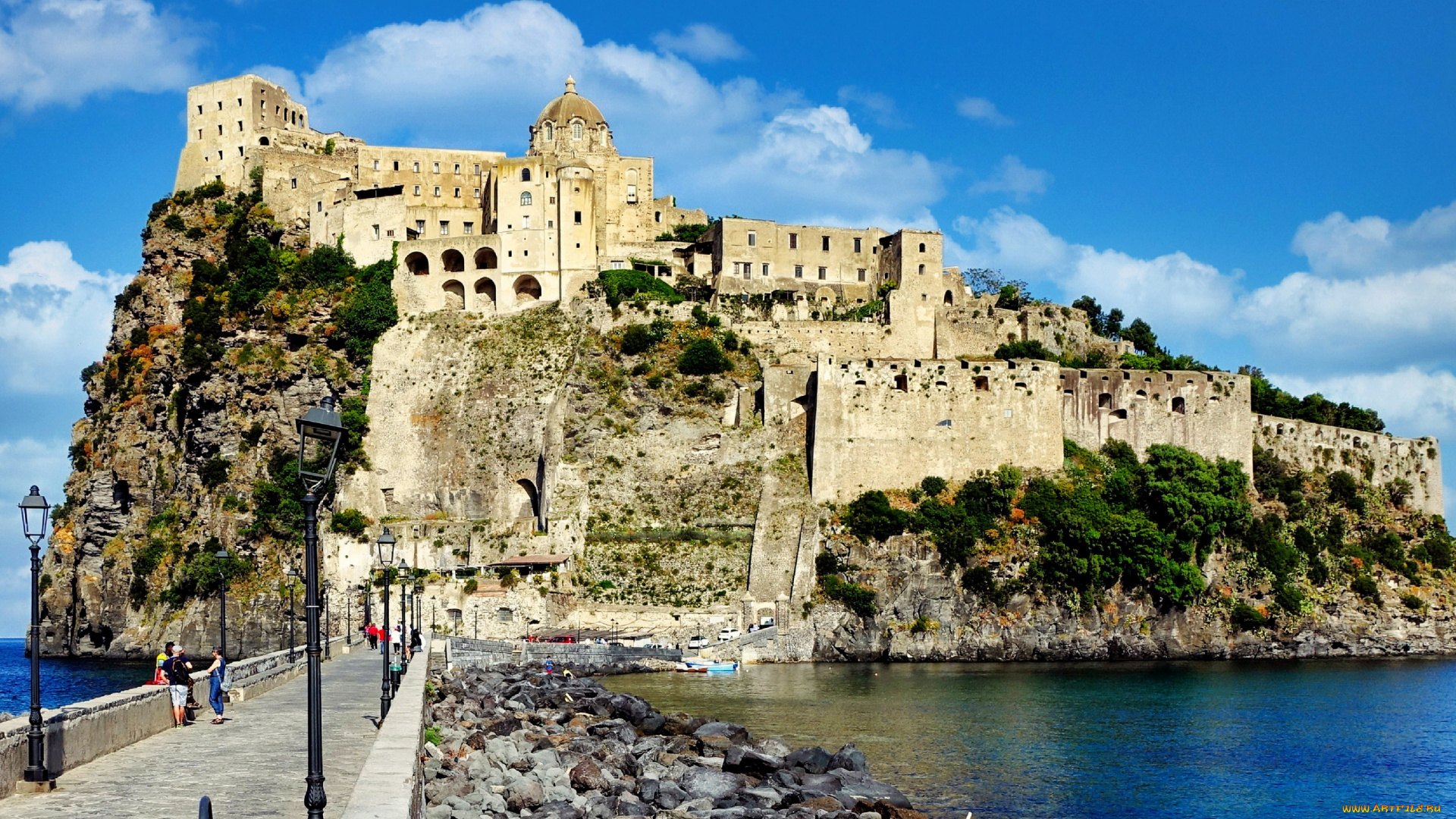 aragonese, castle, italy, города, замки, италии, aragonese, castle