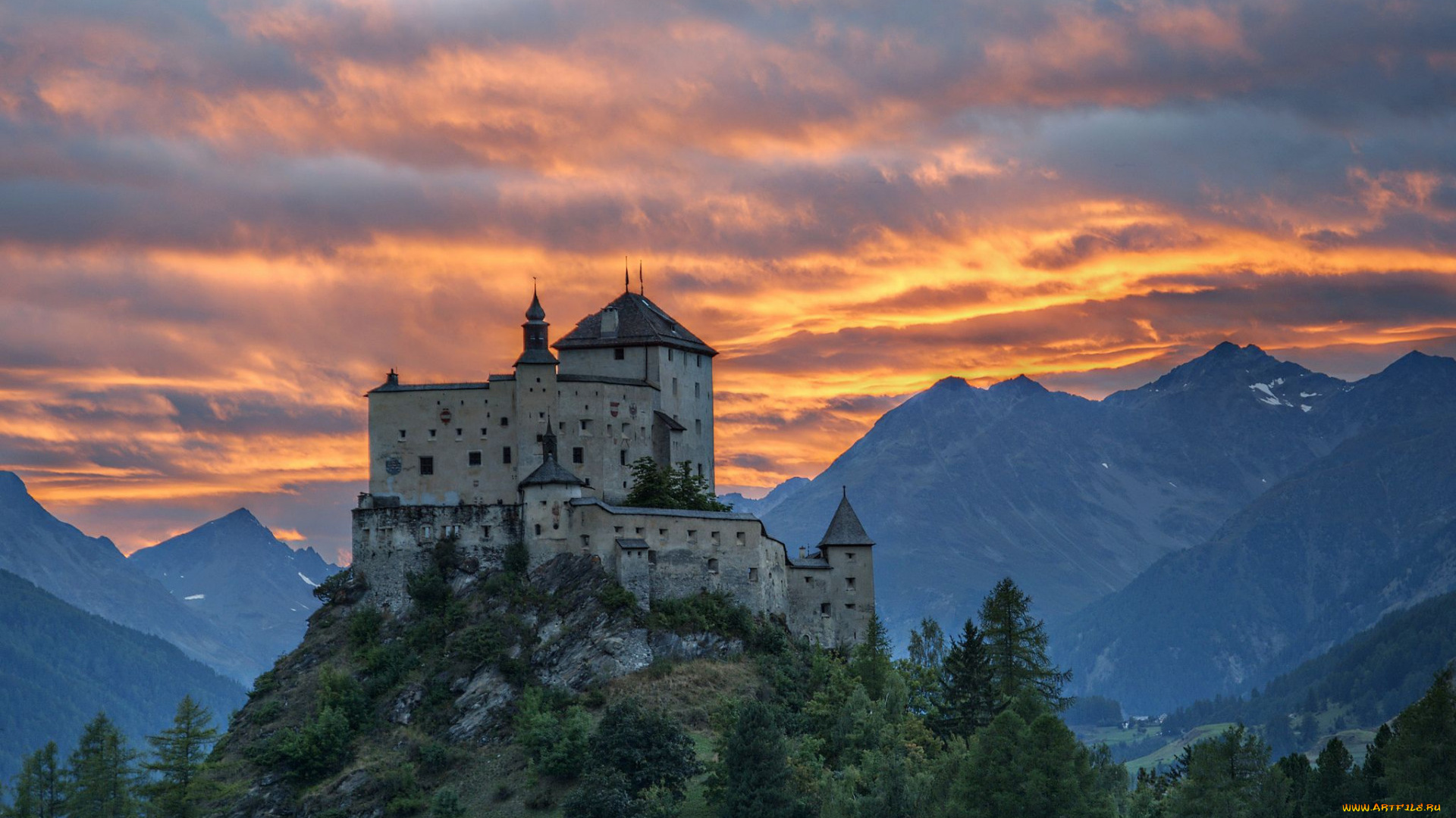 tarasp, castle, switzerland, города, замки, швейцарии, tarasp, castle