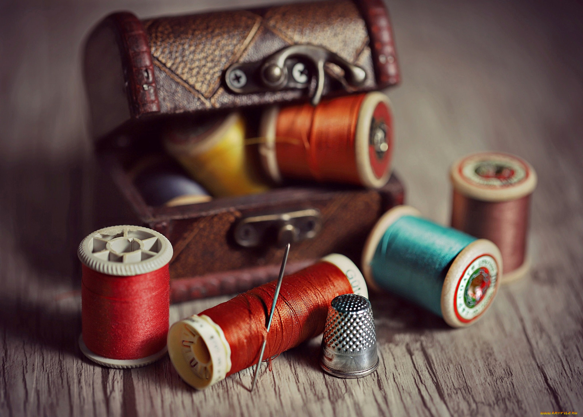 разное, ремесла, , поделки, , рукоделие, шкатулка, нитки, иголка, наперсток