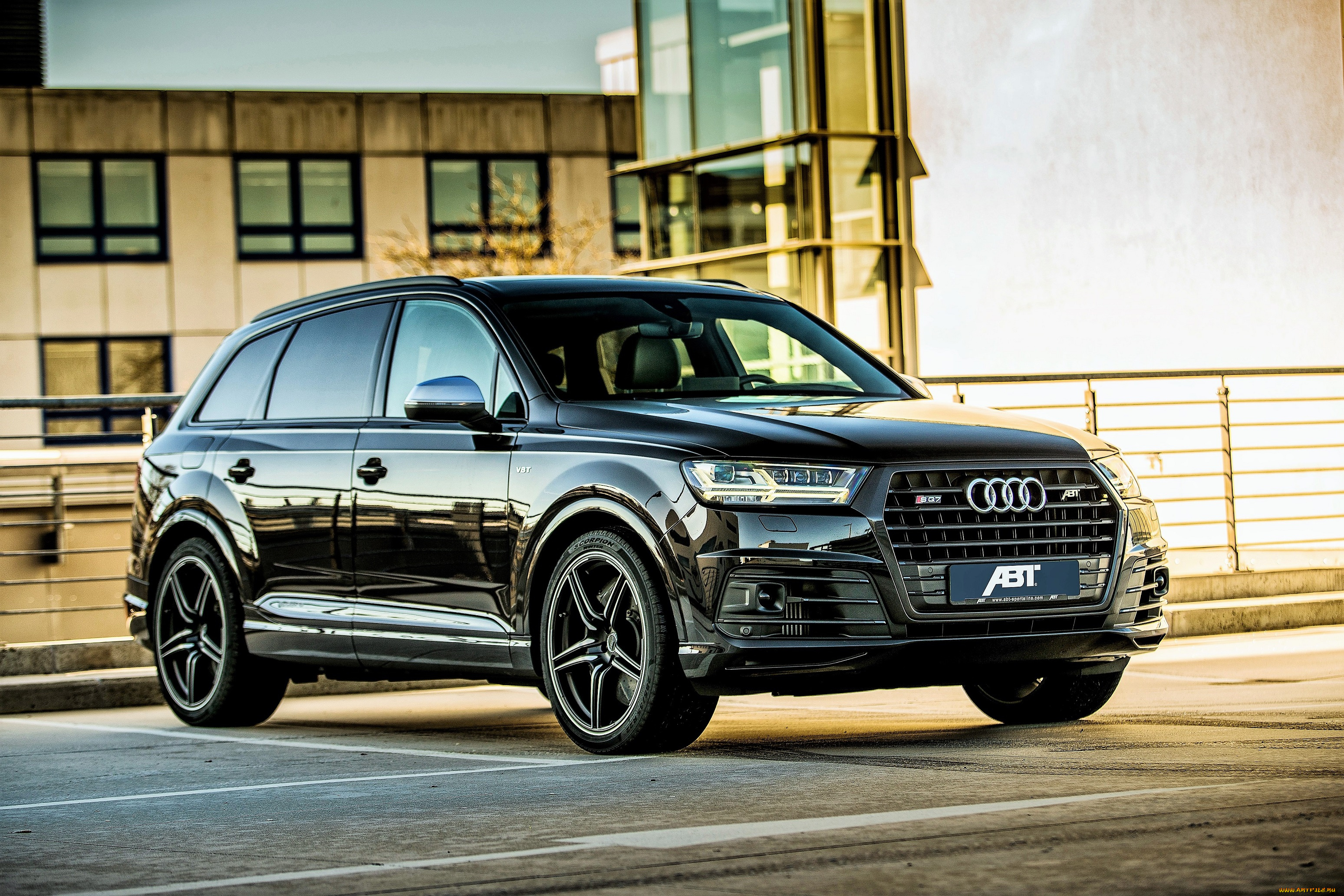 audi, q7, автомобили, audi, черный, здание