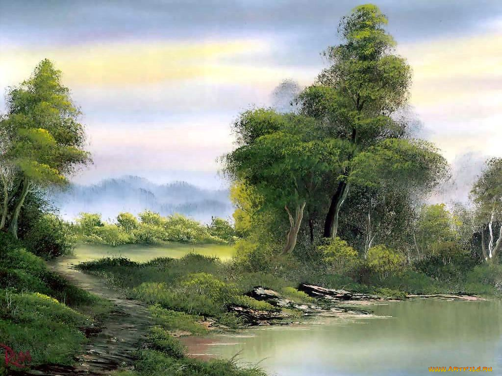 bob, ross, рисованные