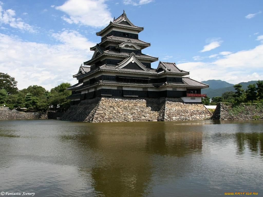 города, замки, Японии
