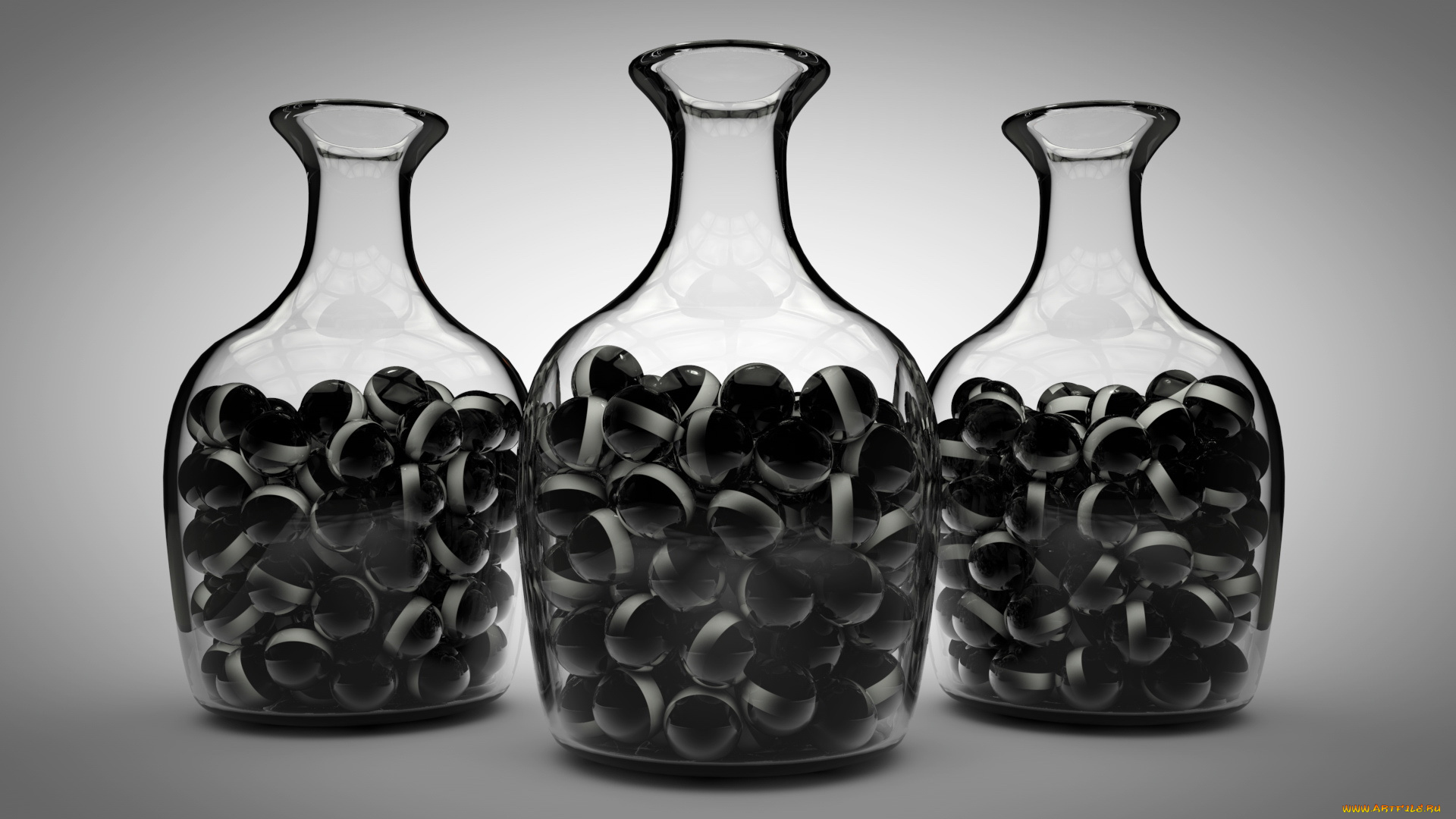 3д, графика, другое, шарики, банки