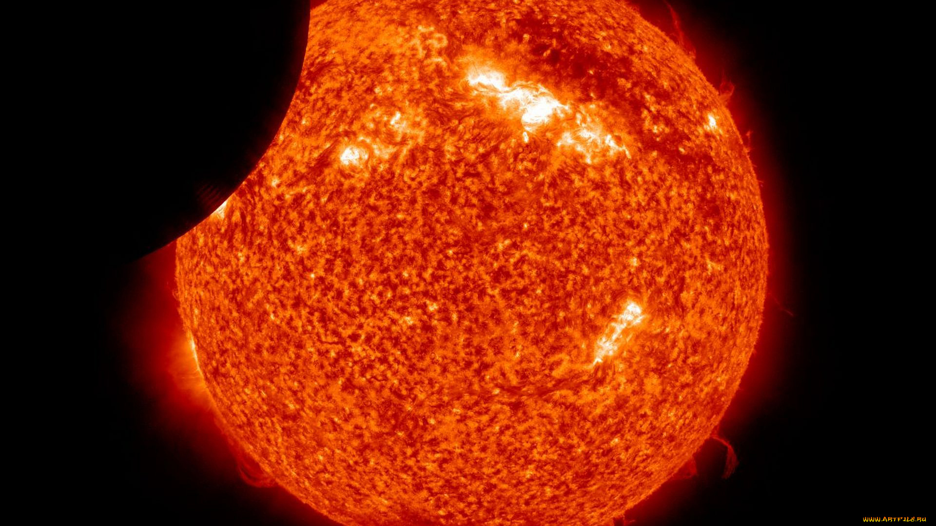 космос, солнце, затмение