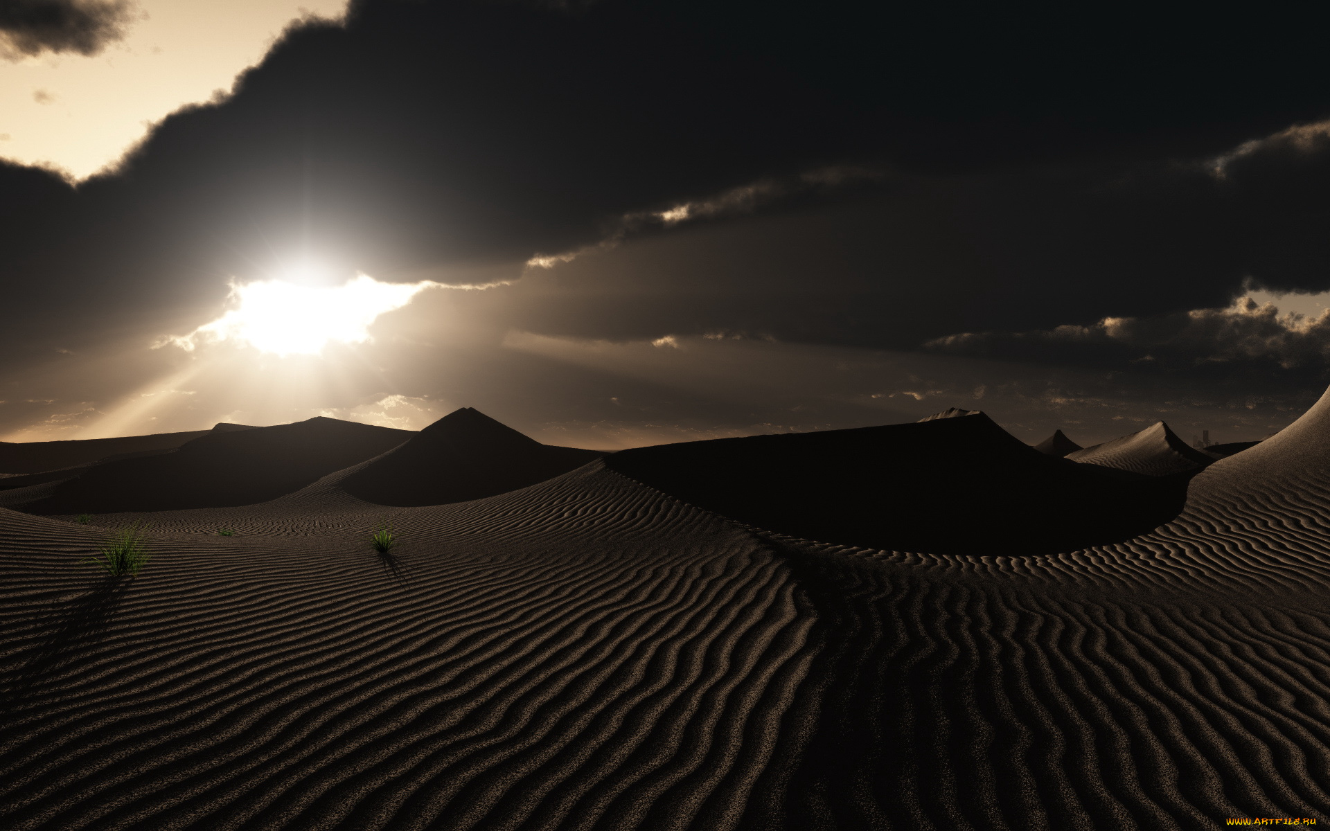 3д, графика, nature, landscape, природа, пустыня, песок