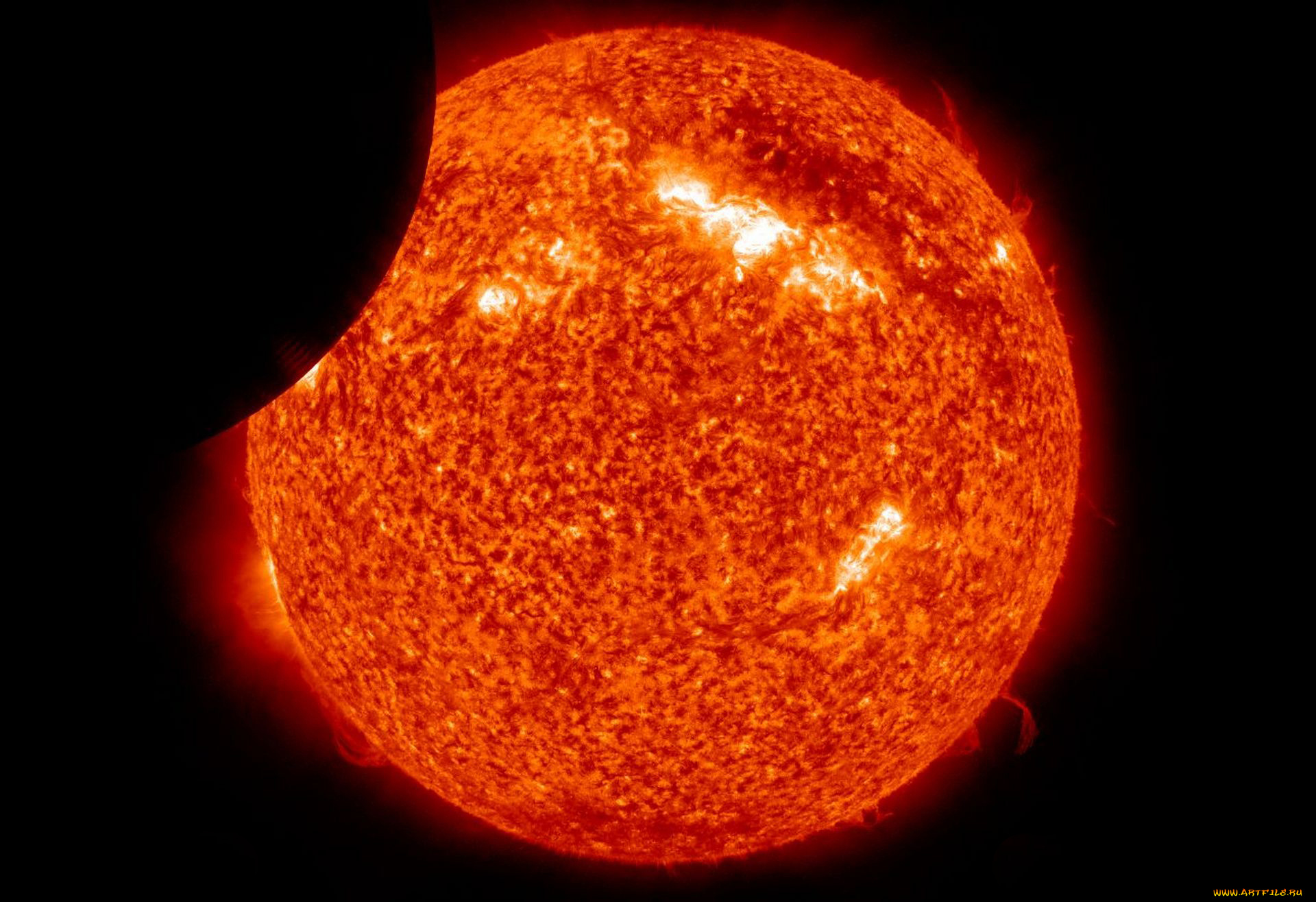 космос, солнце, затмение