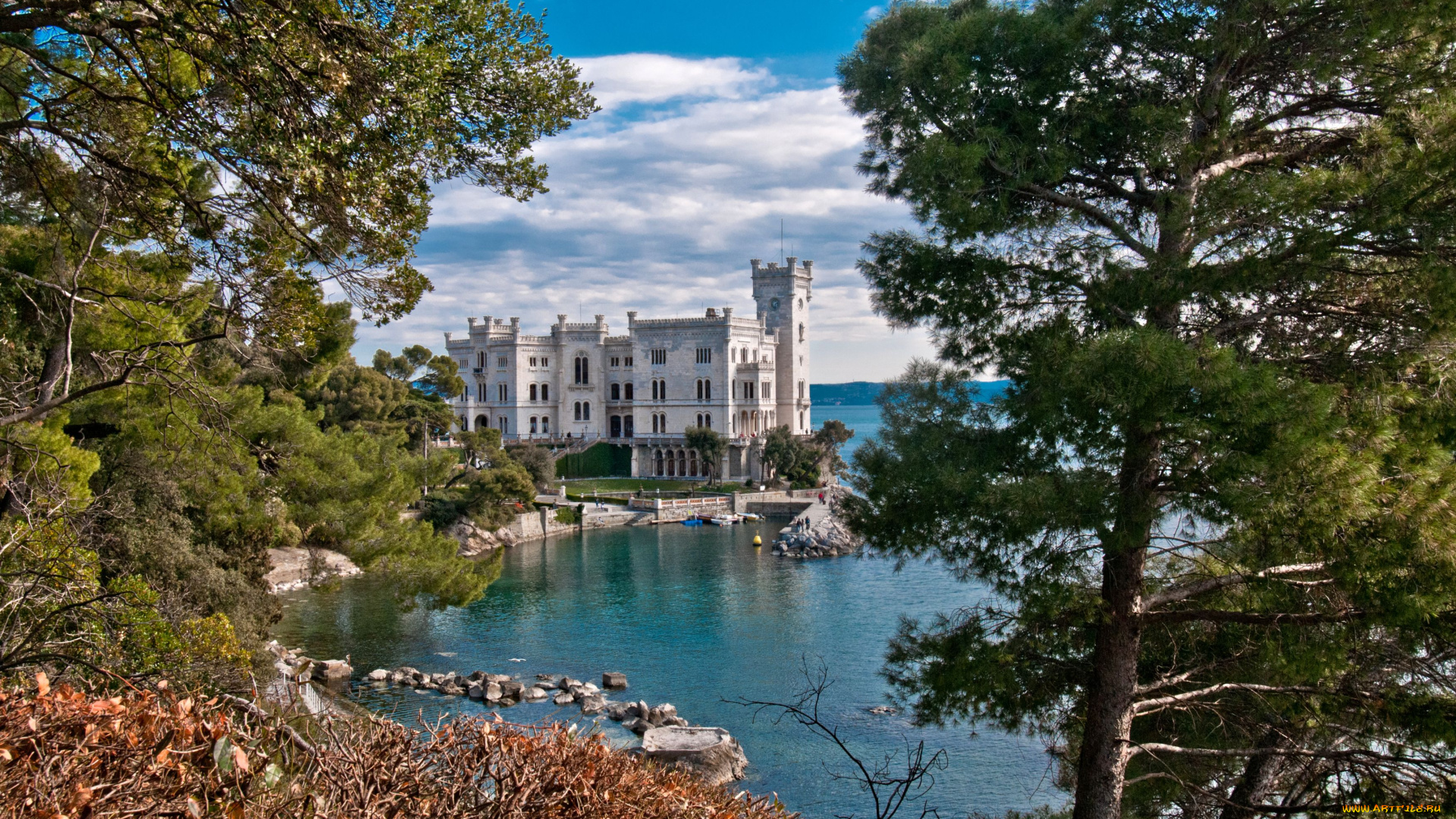 глубока, над, влтавой, Чехия, города, дворцы, замки, крепости, вода, деревья, башни