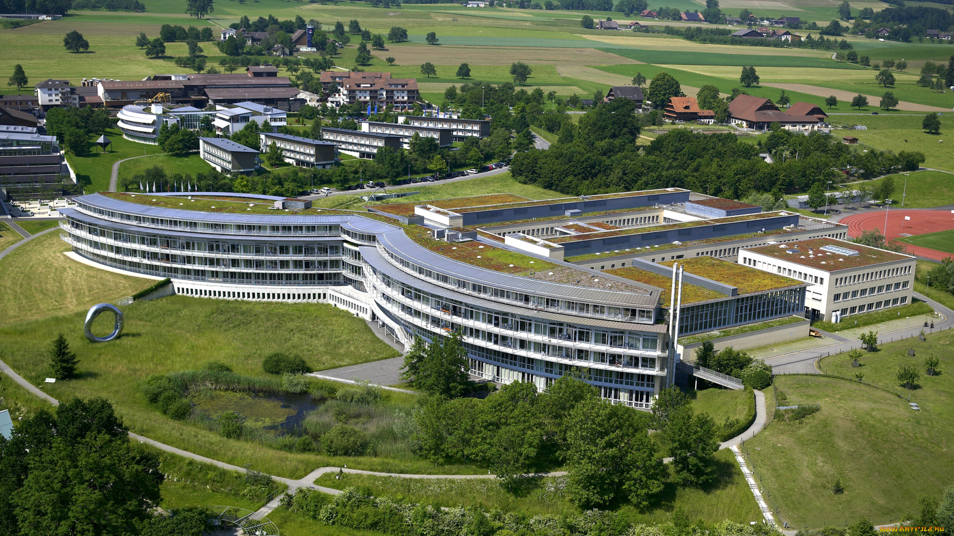 города, панорамы, поля, дома