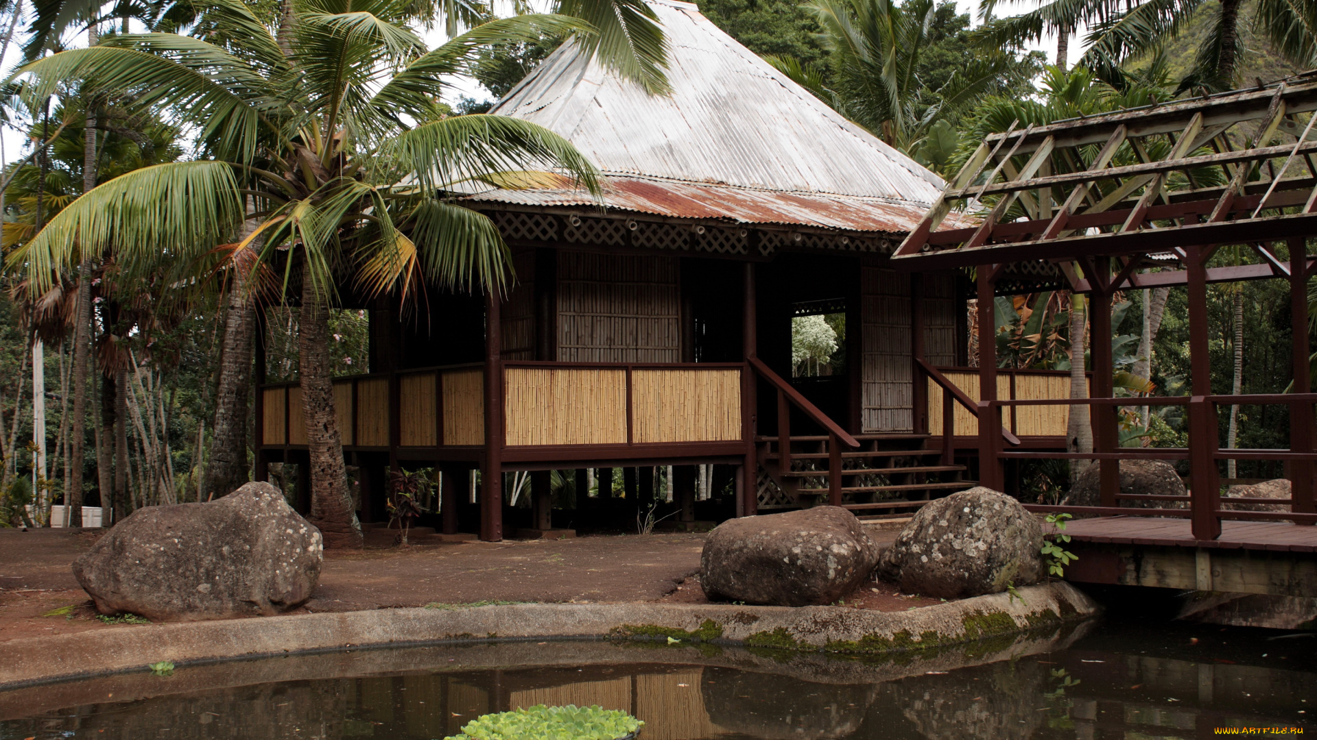 hawaii, bahay, kubo, филиппинский, дом, разное, сооружения, постройки, тропики