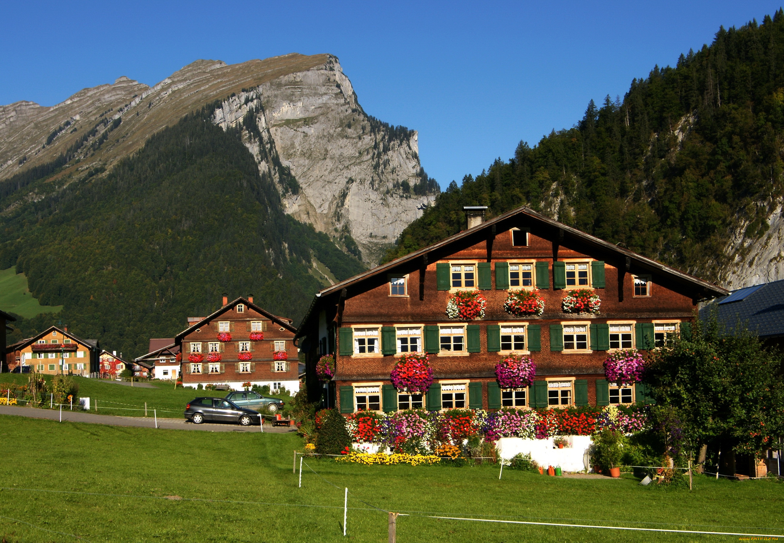 argenau, austria, города, здания, дома, горы