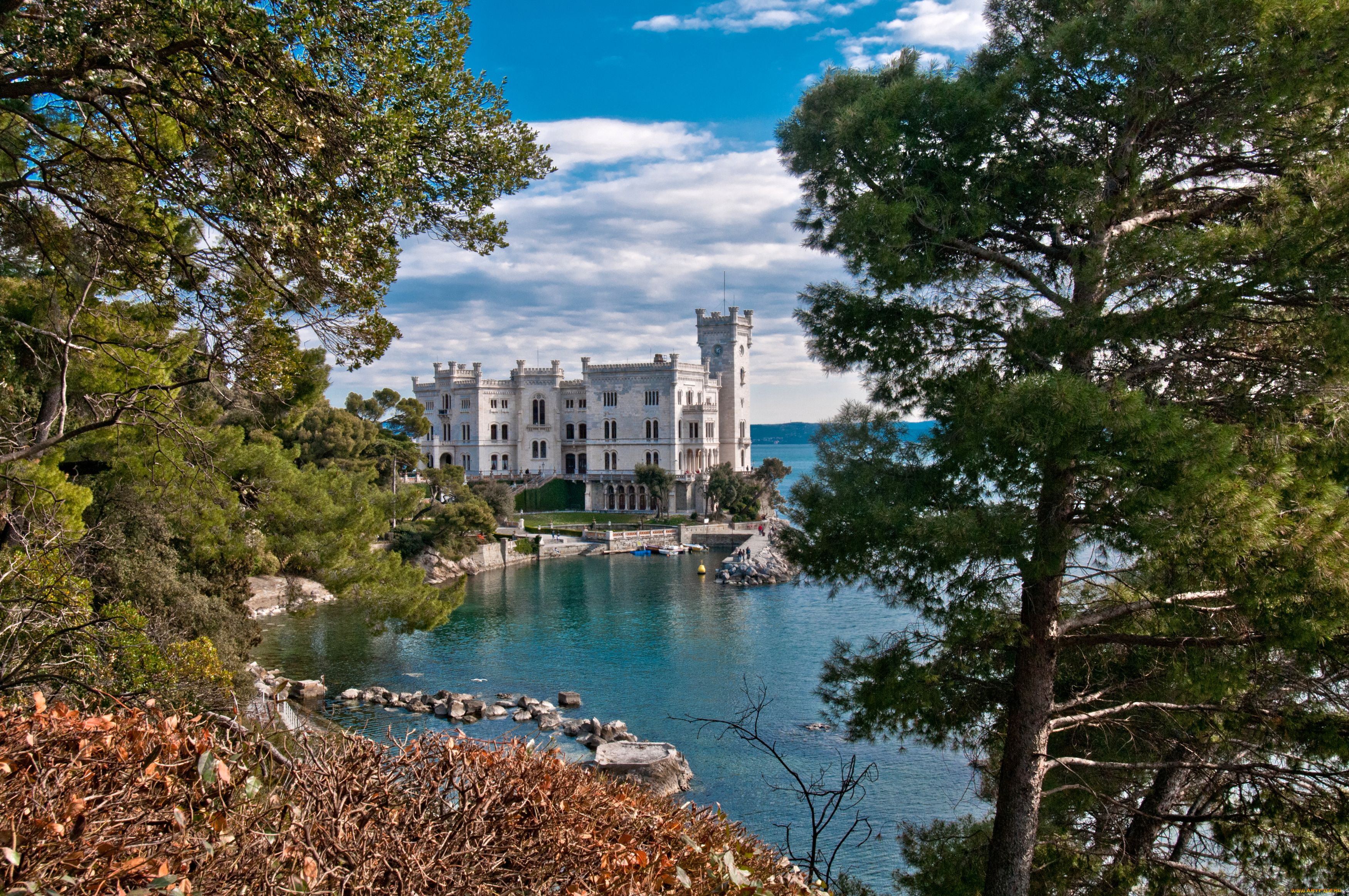 глубока, над, влтавой, Чехия, города, дворцы, замки, крепости, вода, деревья, башни