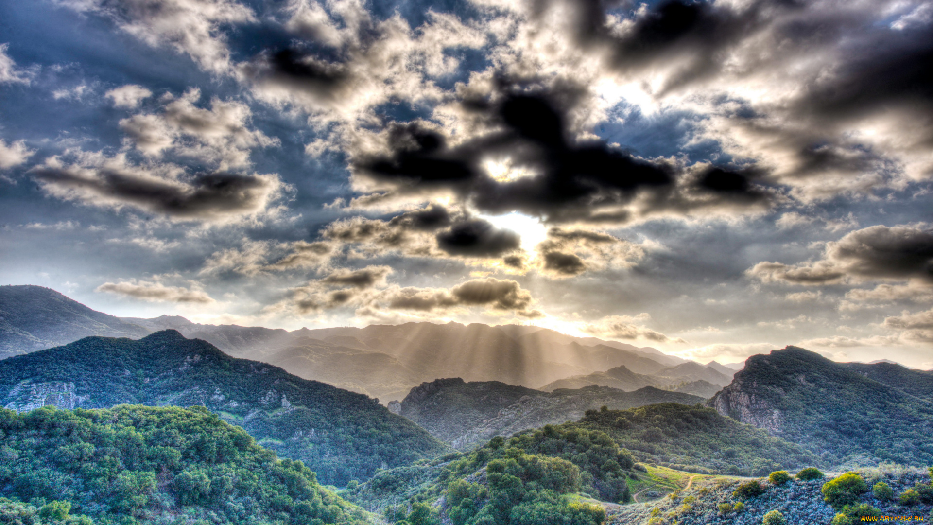 california, malibu, природа, горы, облака