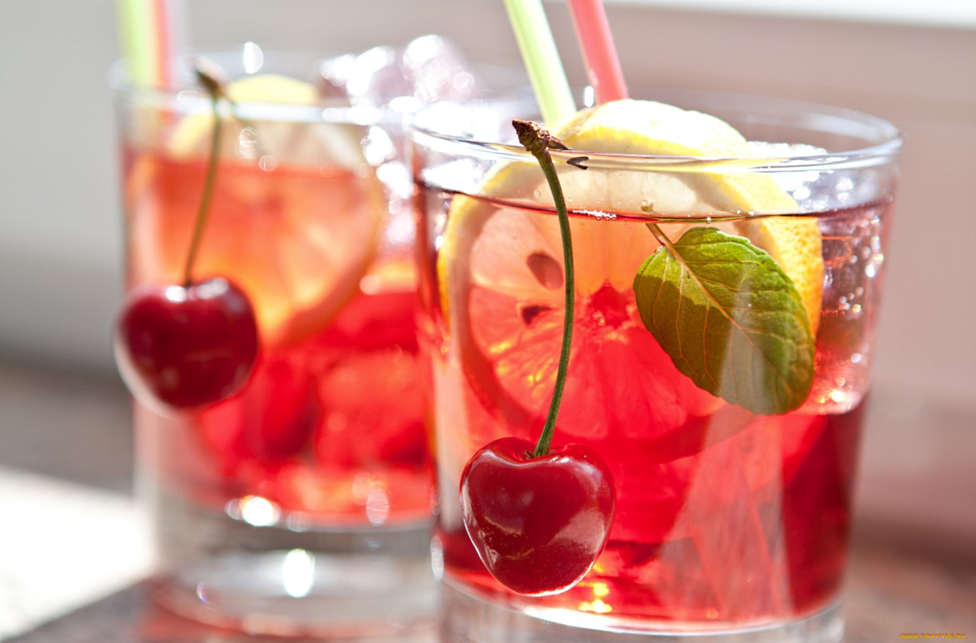 еда, напитки, сангрия, лимон, вишни