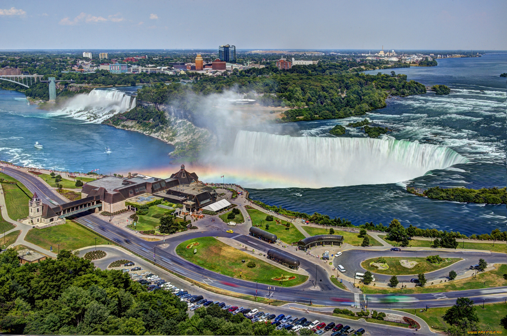 niagara, falls, ontario, canada, природа, водопады, ниагарский, водопад, радуга, панорама, канада, онтарио