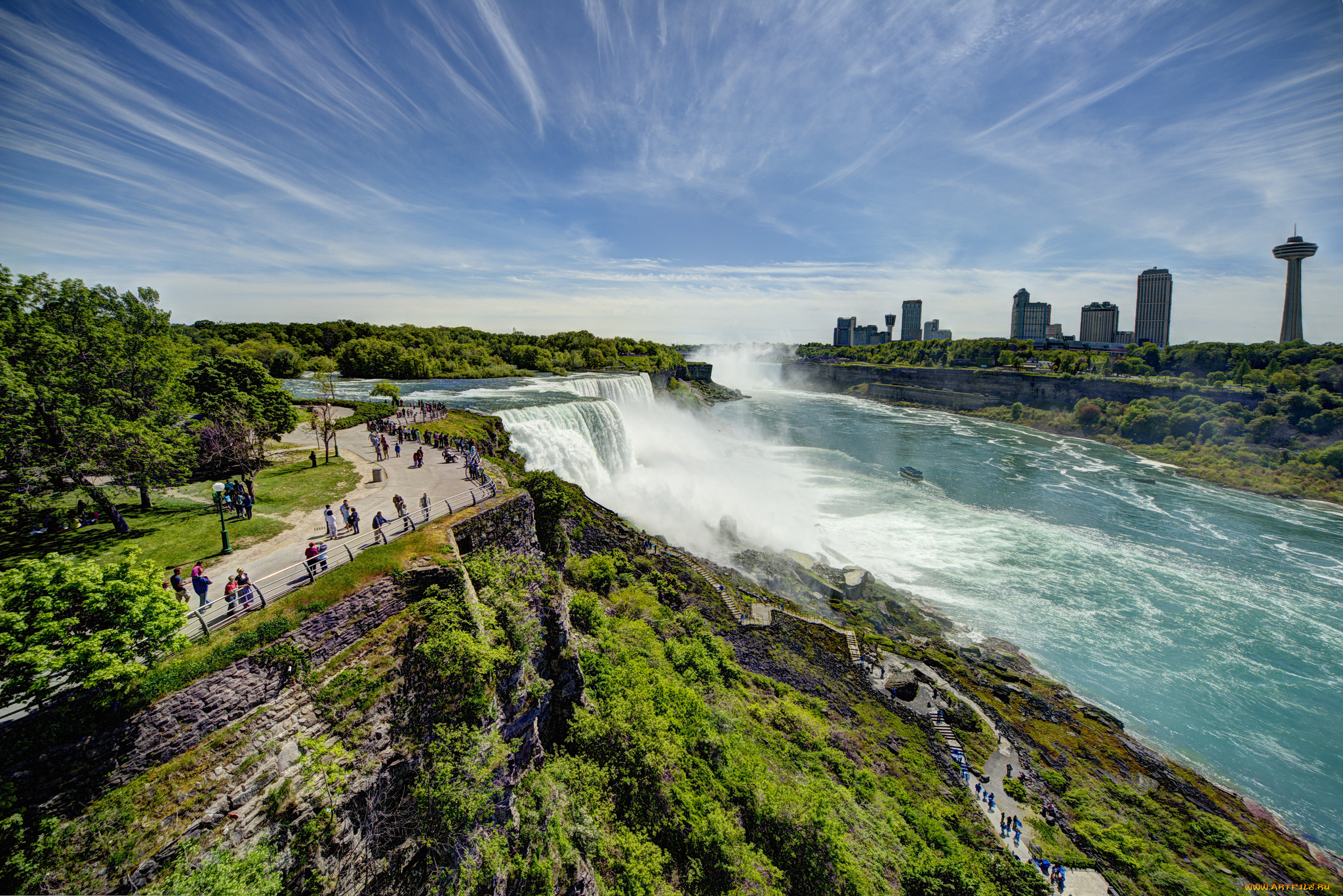 niagara, falls, new, york, природа, водопады, панорама, сша, ниагарский, водопад, usa