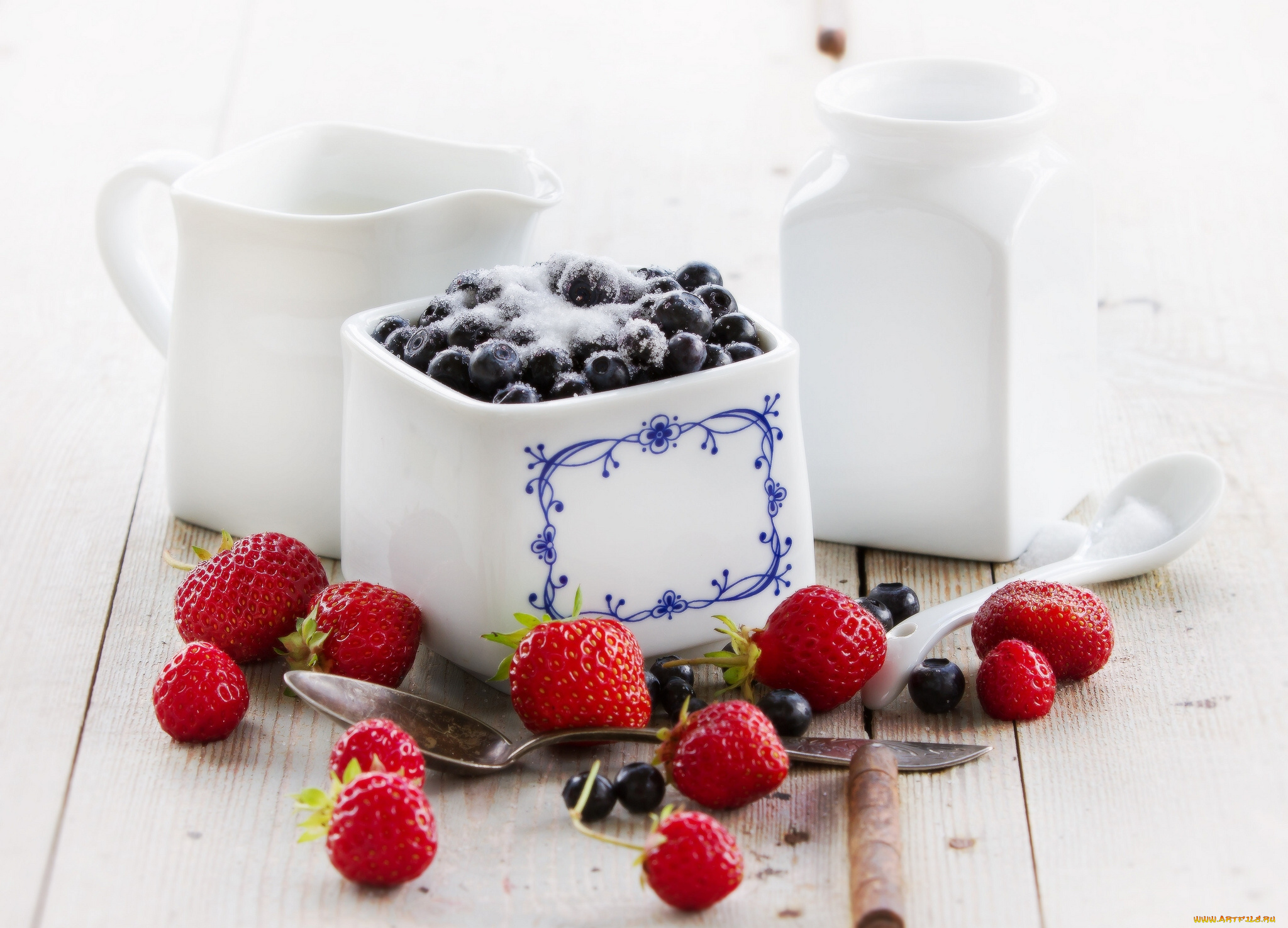 еда, фрукты, ягоды, клубника, черника