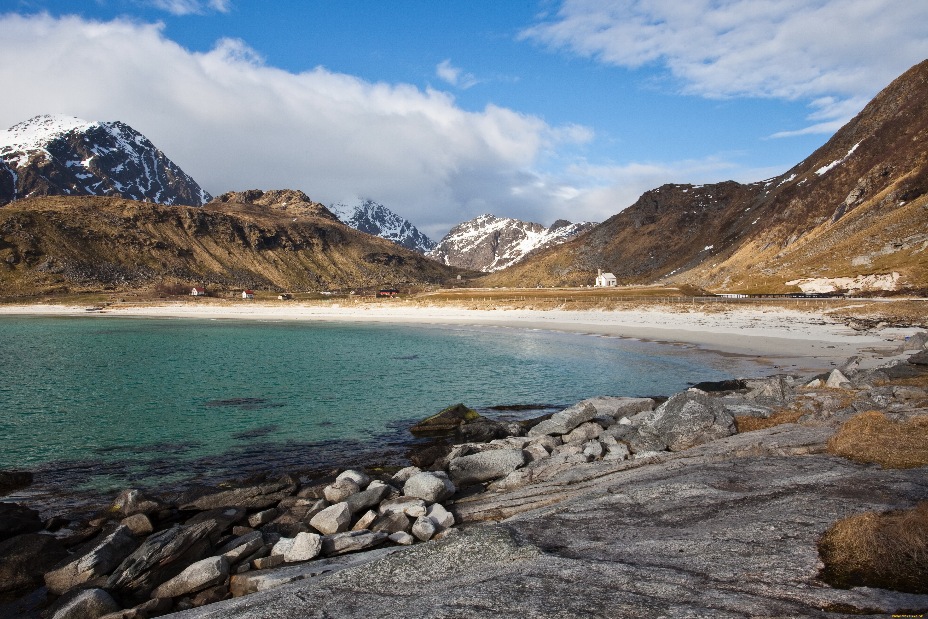 lofoten, islands, norway, природа, побережье, горы, остров, берег, озеро