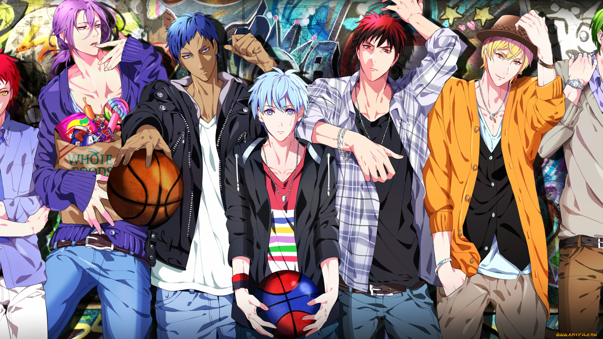 аниме, kuroko, no, baske, art, yuna, парни, tetsuya, kuroko, ryouta, kise, kagami, taiga, daiki, aomine, shintarou, midorima, atsushi, murasakibara, seijuurou, akashi, настроение, улыбка, слезы, баскетбол, куроко, no, basket