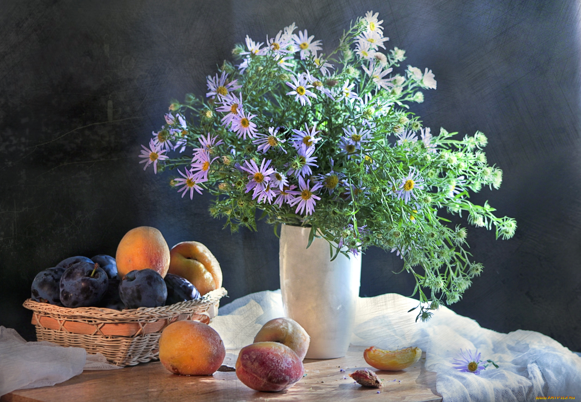 еда, персики, , сливы, , абрикосы, сливы, астры, абрикос