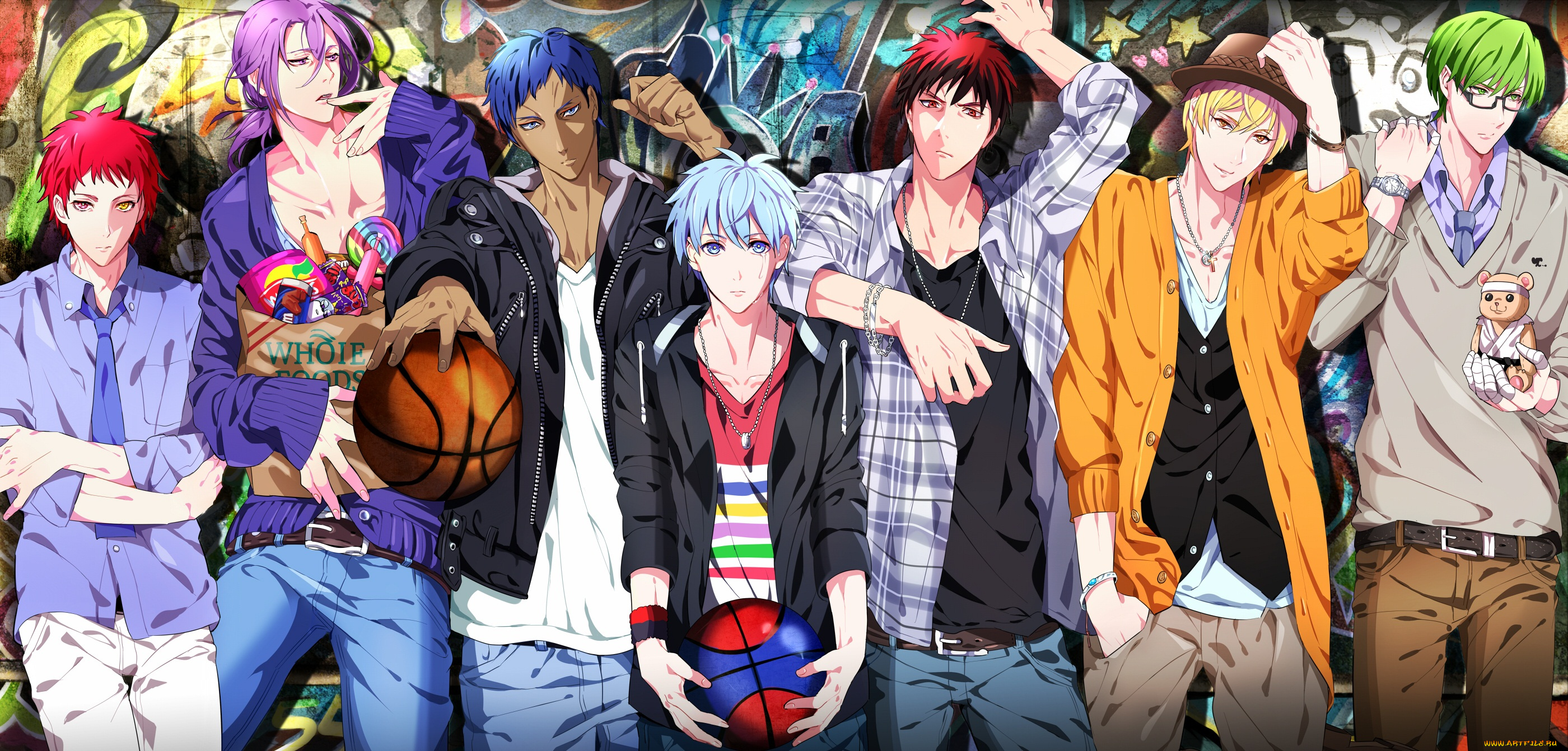 аниме, kuroko, no, baske, art, yuna, парни, tetsuya, kuroko, ryouta, kise, kagami, taiga, daiki, aomine, shintarou, midorima, atsushi, murasakibara, seijuurou, akashi, настроение, улыбка, слезы, баскетбол, куроко, no, basket