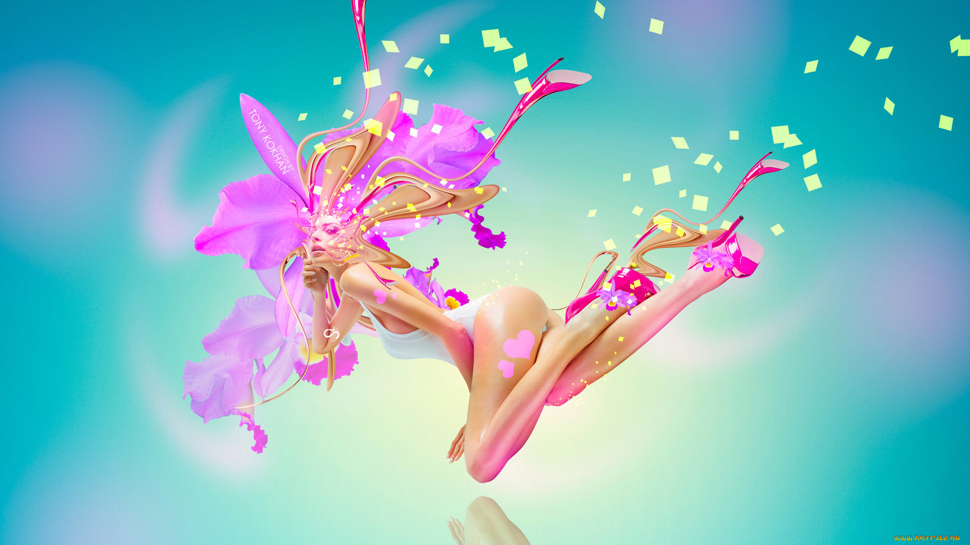 девушки, -unsort, , креатив, арт, девушка, фон