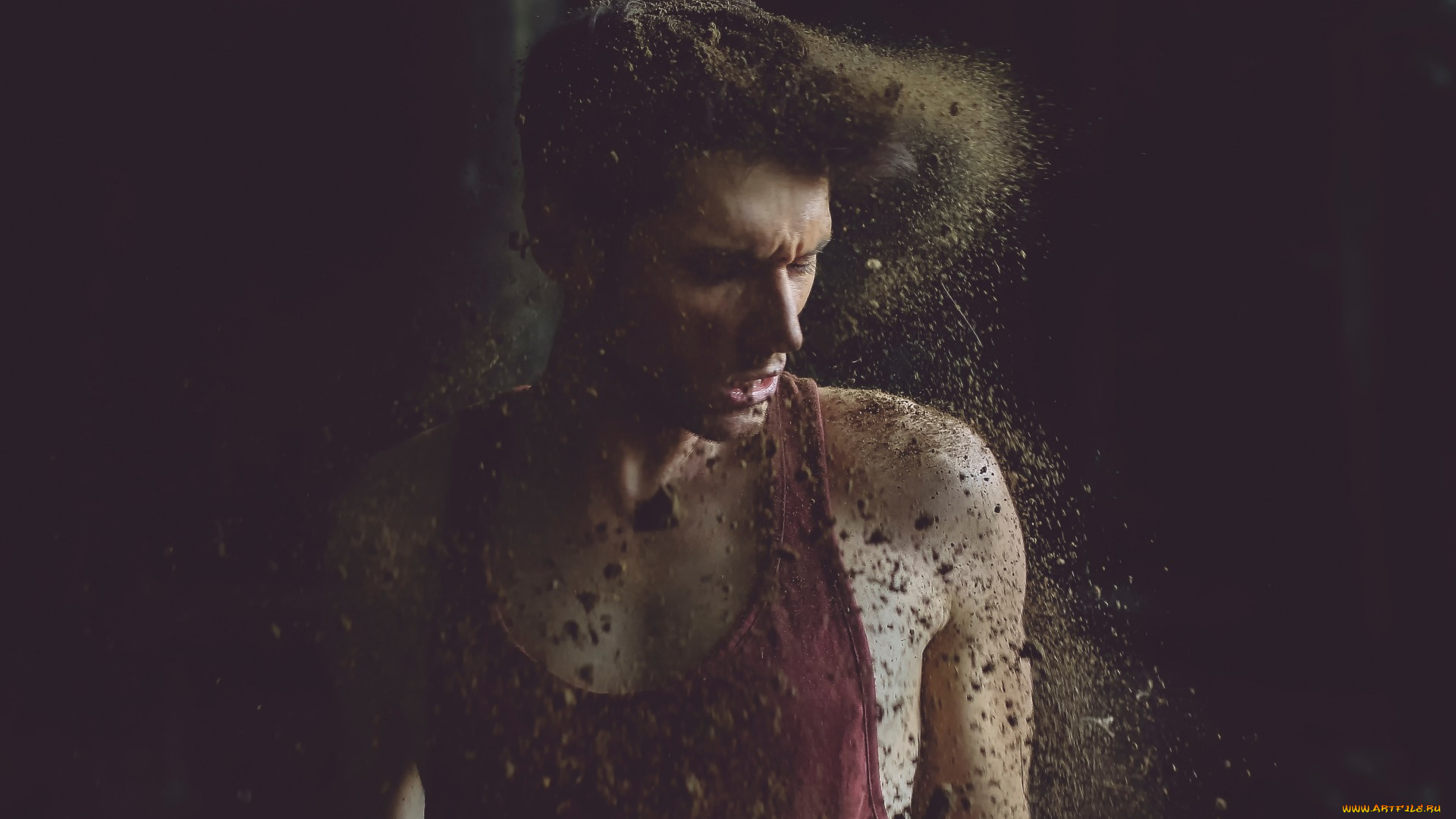 мужчины, -, unsort, парень, земля, бросок, боке