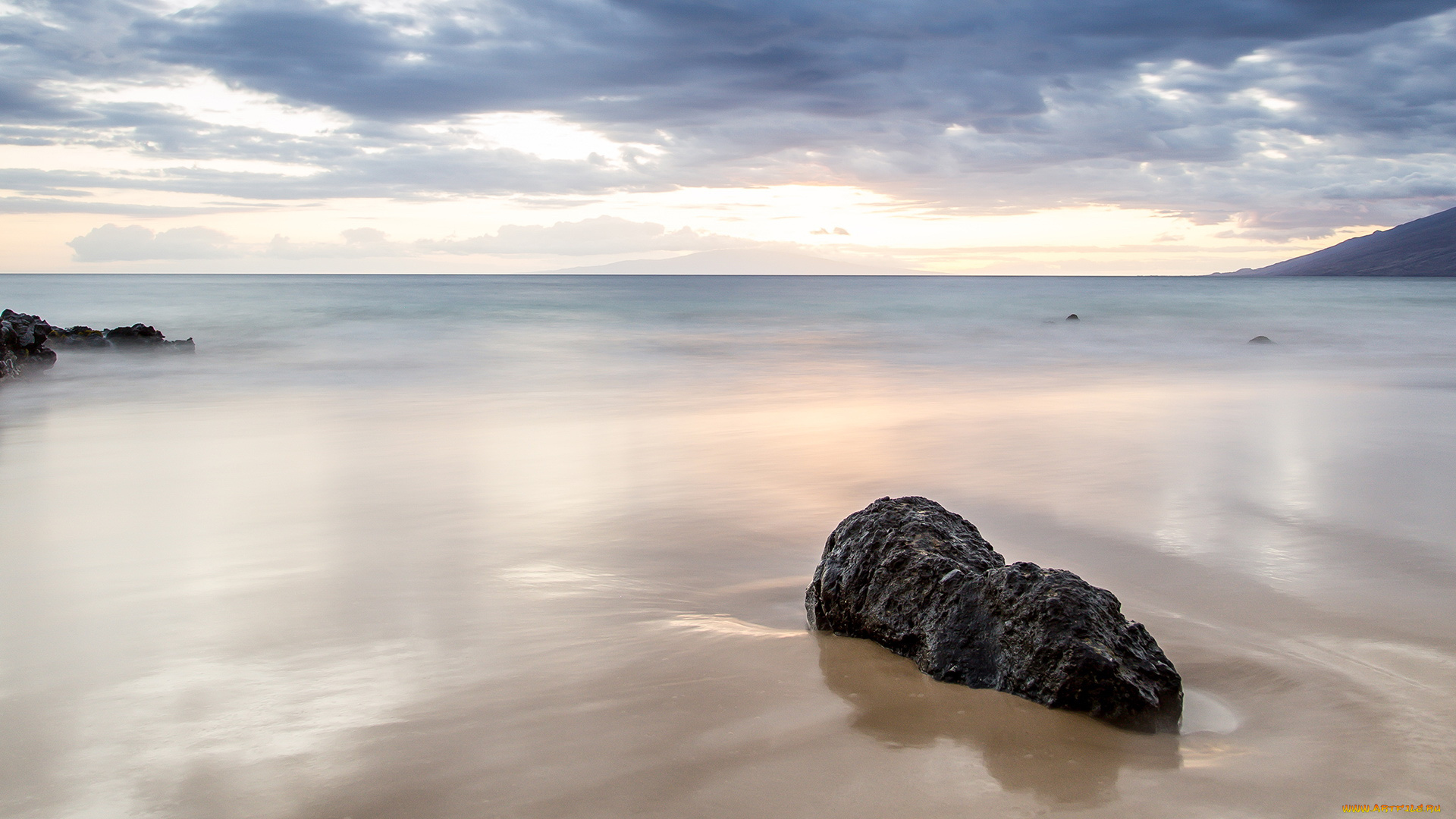 природа, побережье, облака, камни, море