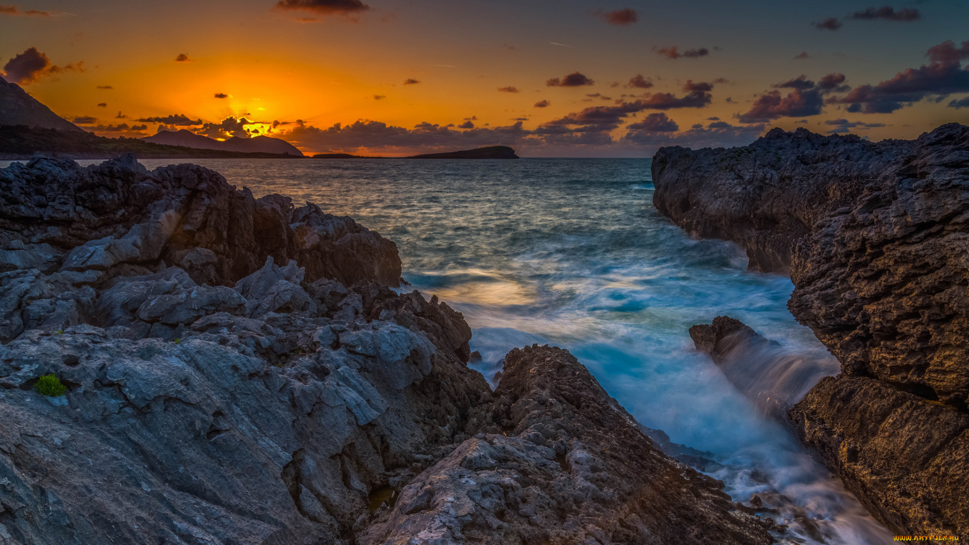 природа, восходы, закаты, сумерки, океан