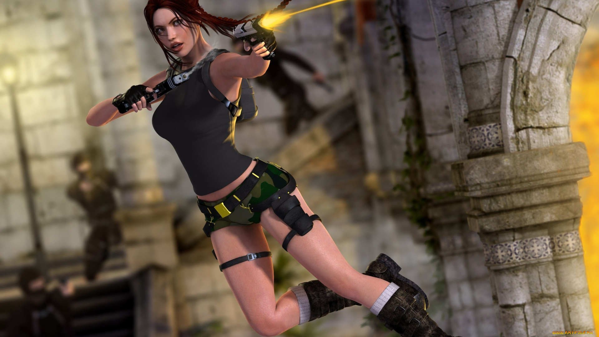 видео, игры, lara, croft, tomb, raider, , the, action, adventure, взгляд, фон, оружие, девушка