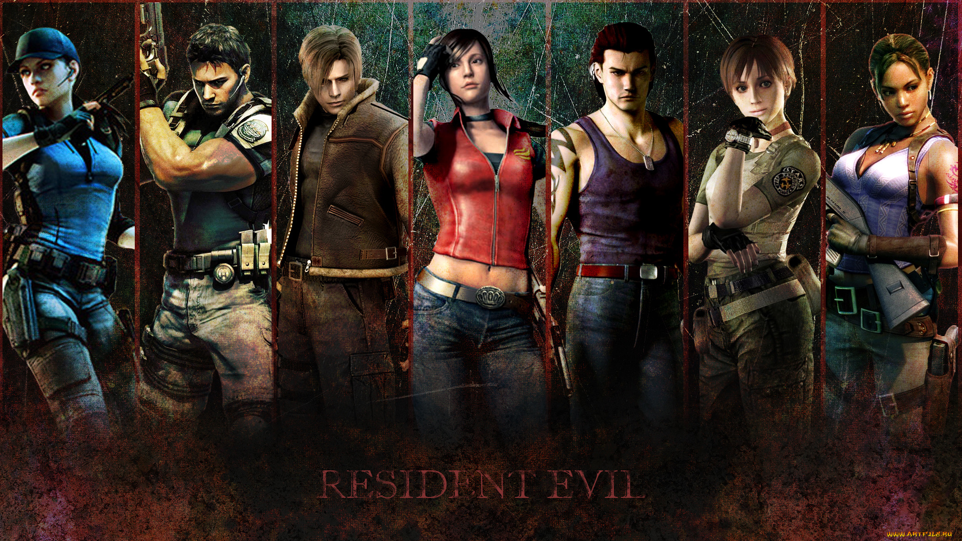 видео, игры, resident, evil, jill, valentine, biohazard, rebecca, chambers, billy, coen, claire, redfield, leon, scott, kennedy, chris, resident, evil, sheva, alomar
