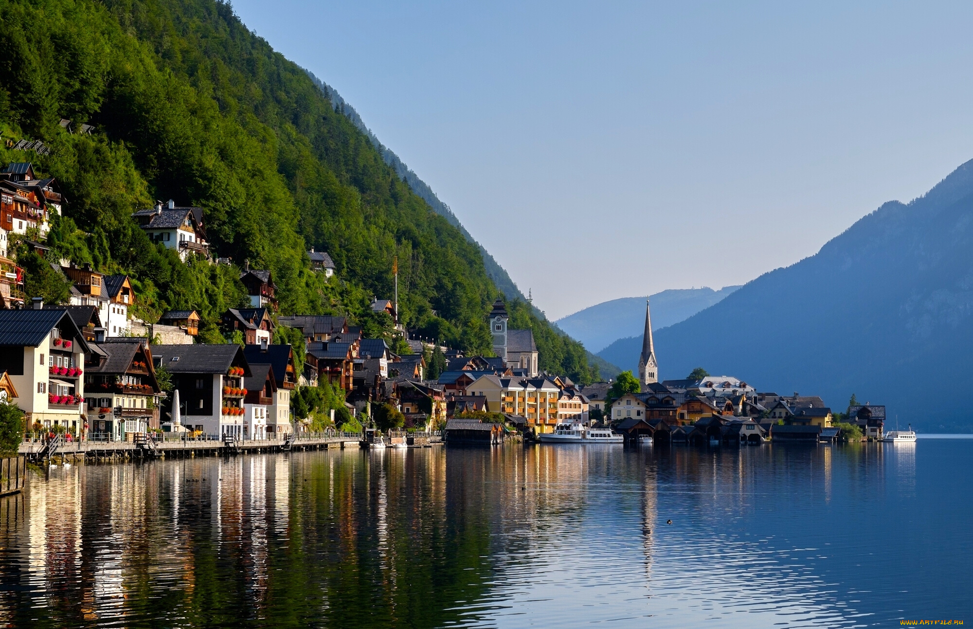 города, -, пейзажи, lake, hallstatt, austria, дома, горы, озеро, альпы, гальштатское, австрия, гальштат, alps