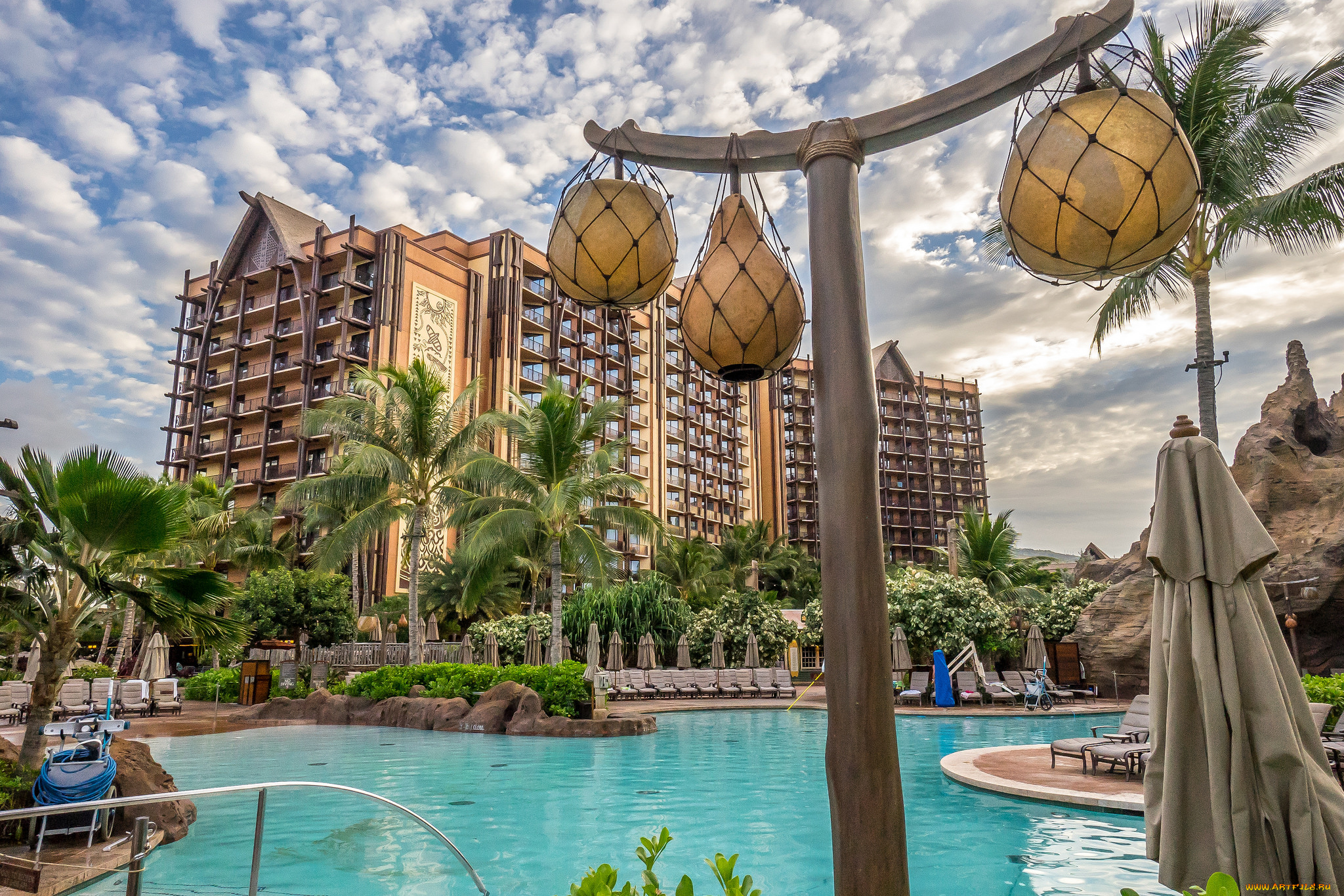 города, диснейленд, парк, отель, водоем