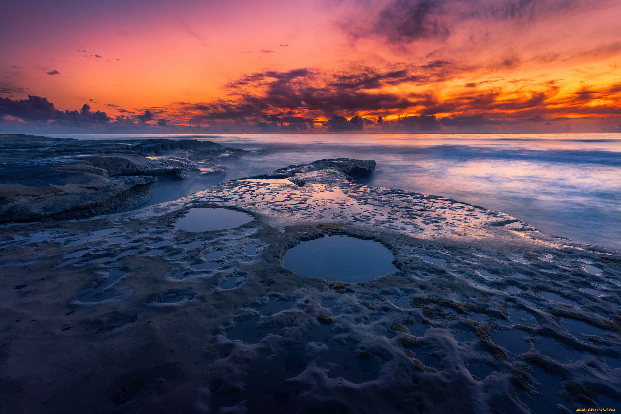 природа, побережье, штат, сша, пляж, небо, вечер, сан, диего, калифорния, тихий, океан, облака, скалы
